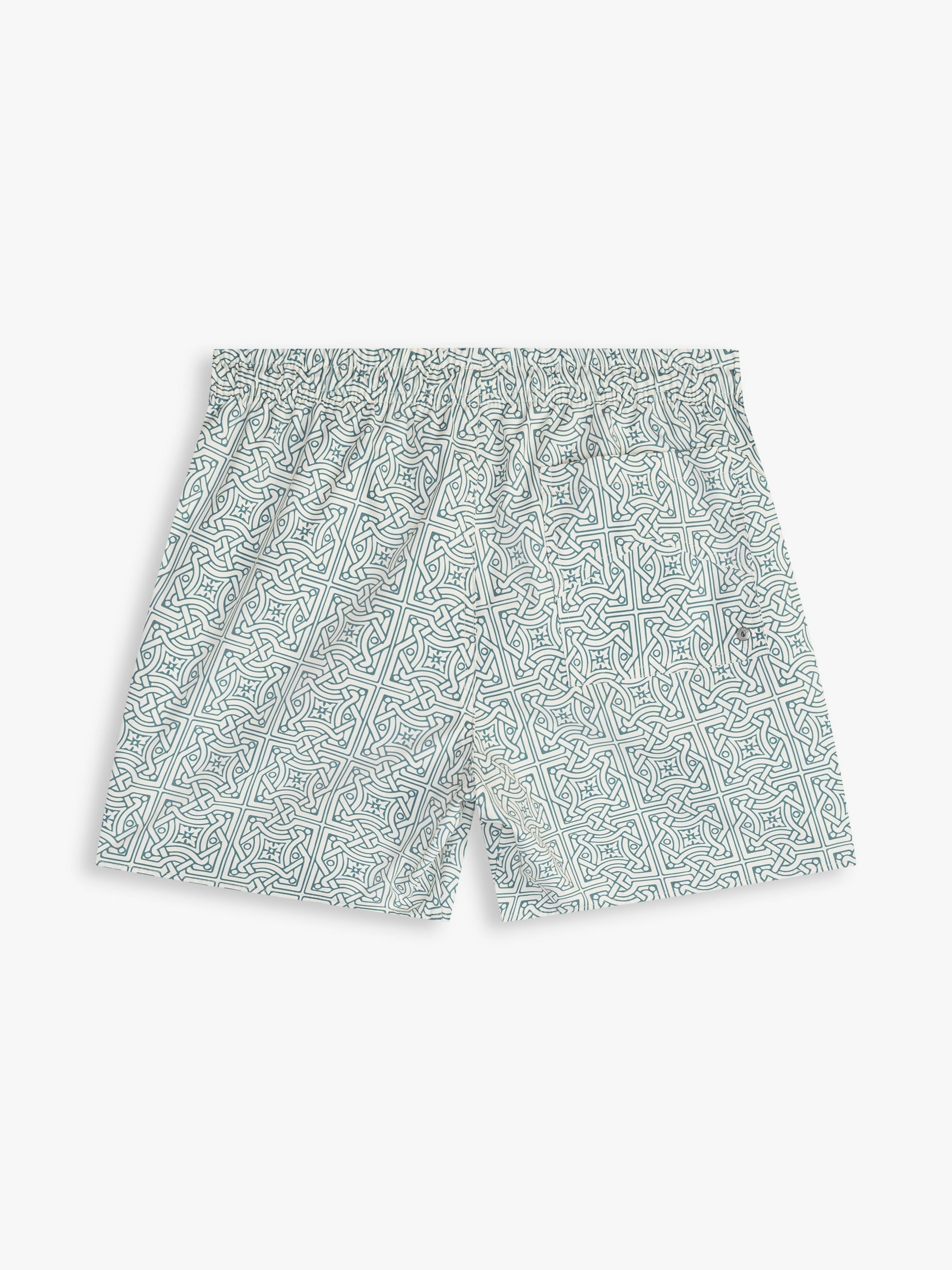 RHUDE MEN'S WHITE PATTERNED DRAWSTRING SHORTS