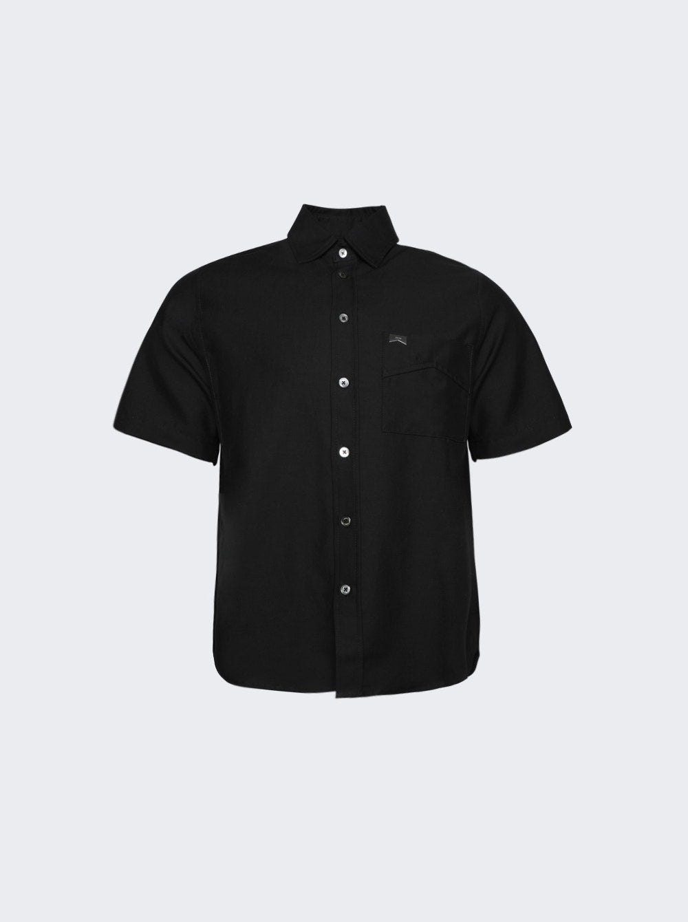 RHUDE MEN'S BLACK LINEN BLEND SHORT-SLEEVE SHIRT
