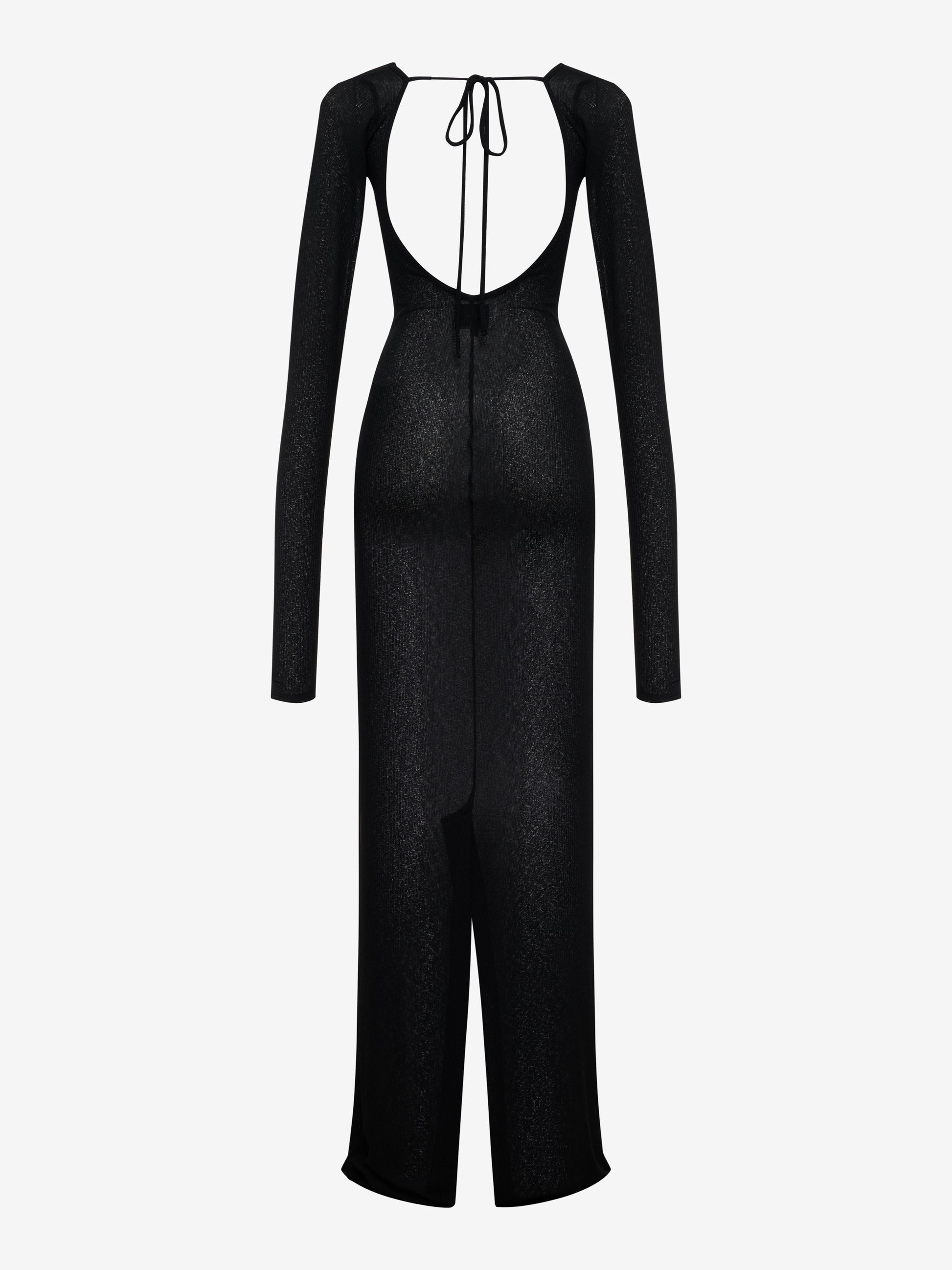 RHUDE WOMEN'S BLACK SHEER KNIT JERSEY DRESS
