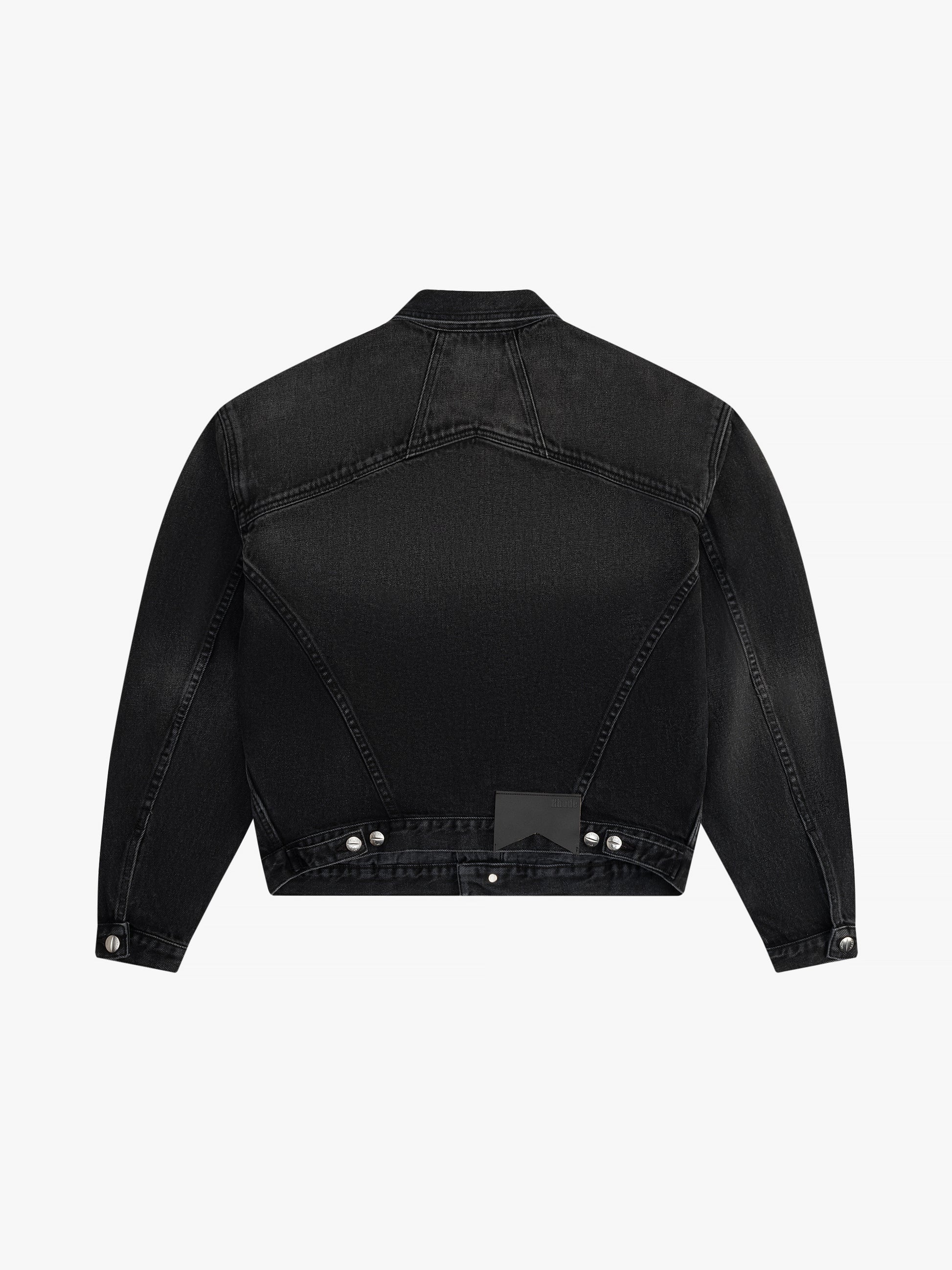 RHUDE WOMEN'S BLACK OVERSIZED DENIM TRUCKER JACKET