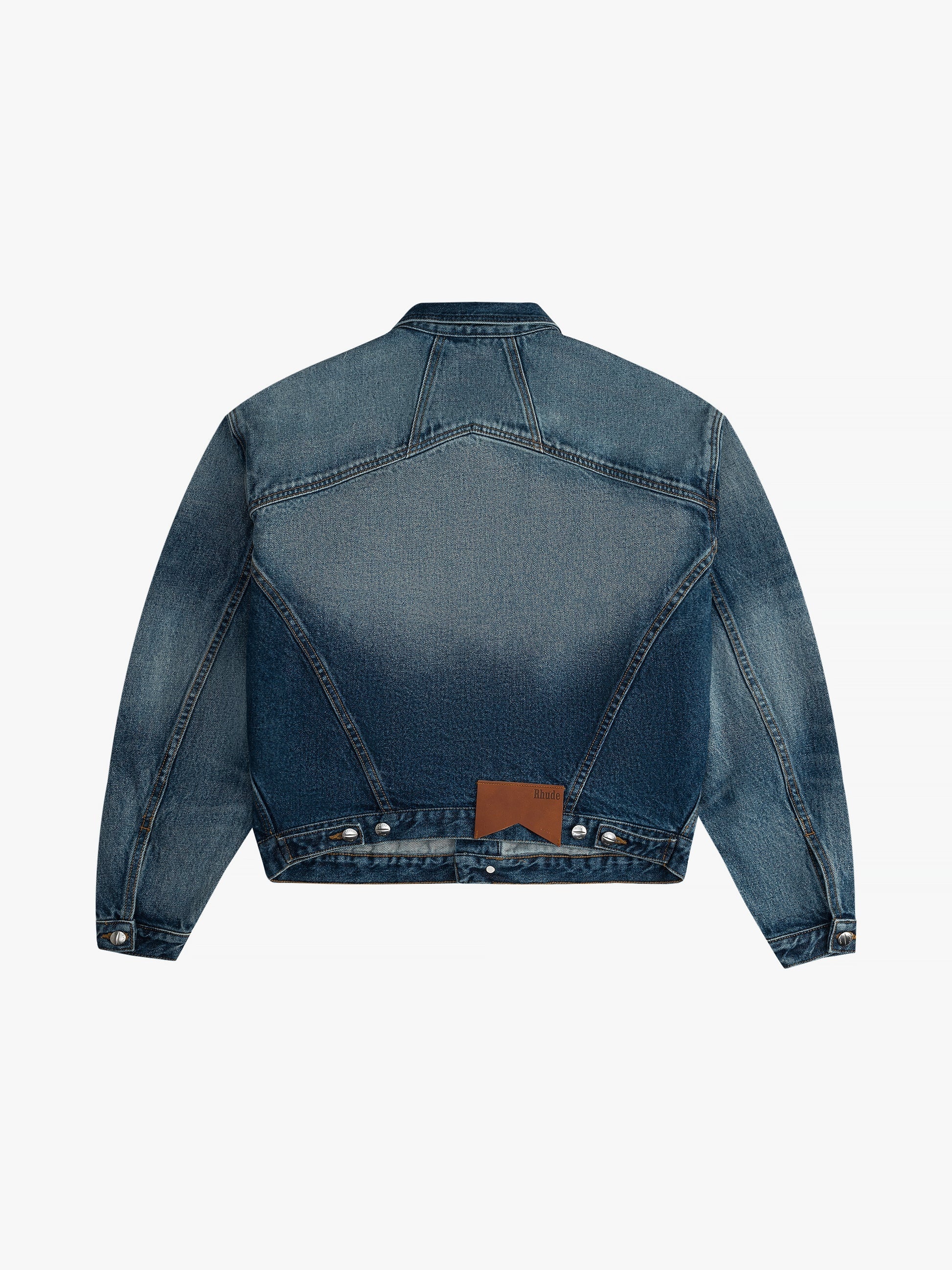 RHUDE WOMEN'S LIGHT INDIGO DENIM OVERSIZED JACKET