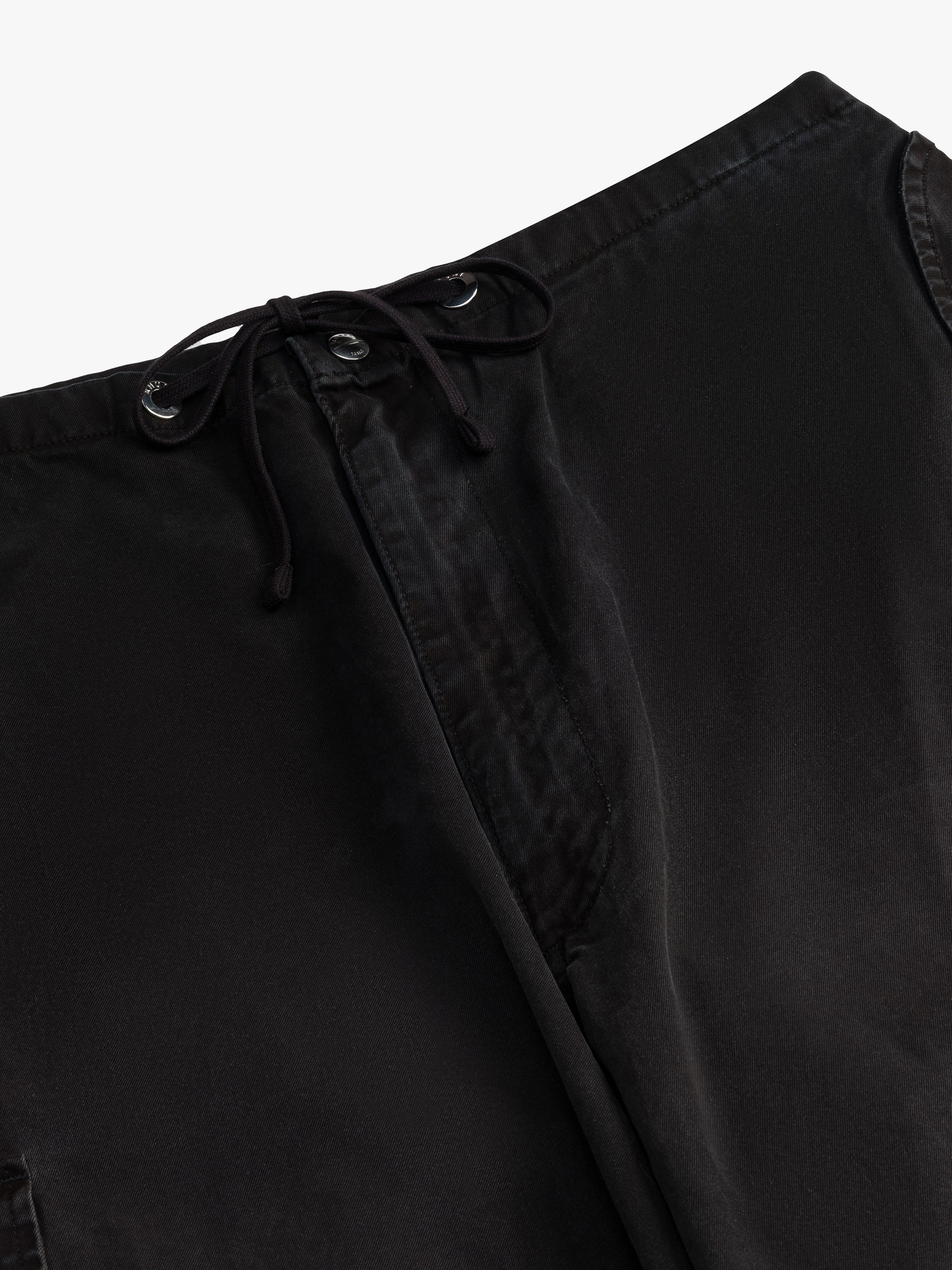 RHUDE WOMEN'S BLACK PARACHUTE TROUSERS WITH POCKETS