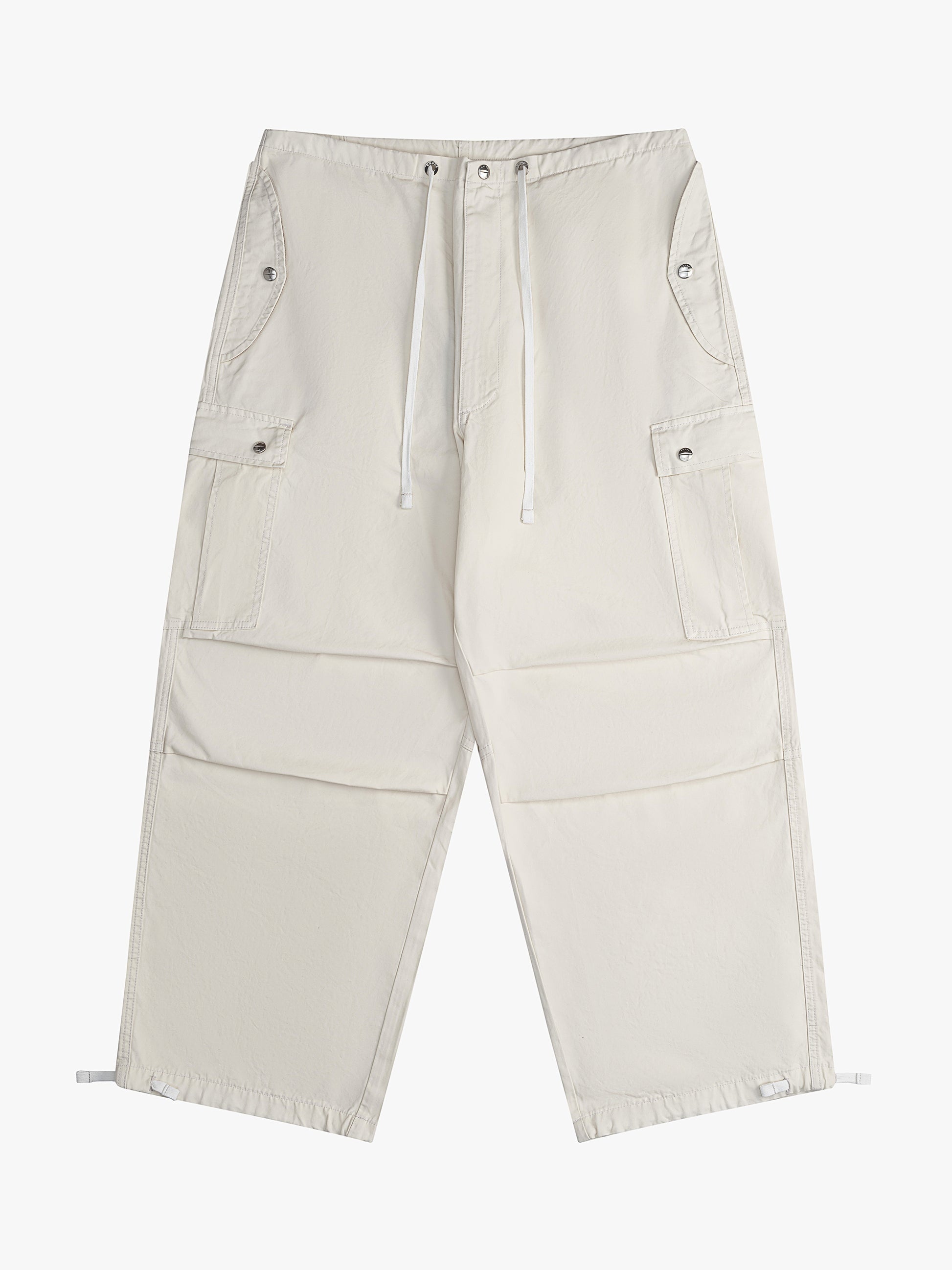 RHUDE WOMEN'S OFF-WHITE PARACHUTE TROUSERS