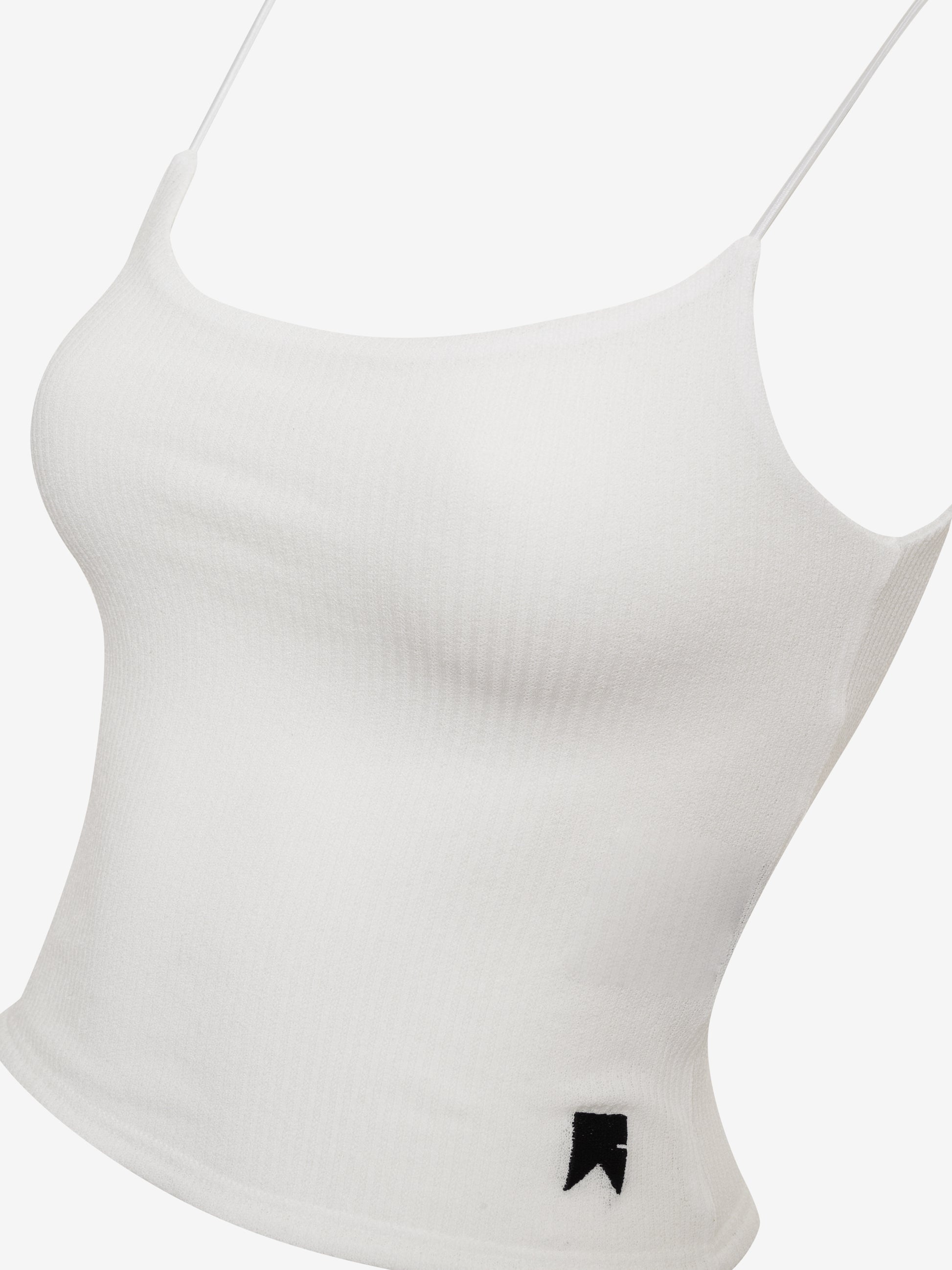 RHUDE WOMEN'S WHITE SHEER RIB KNIT TANK TOP