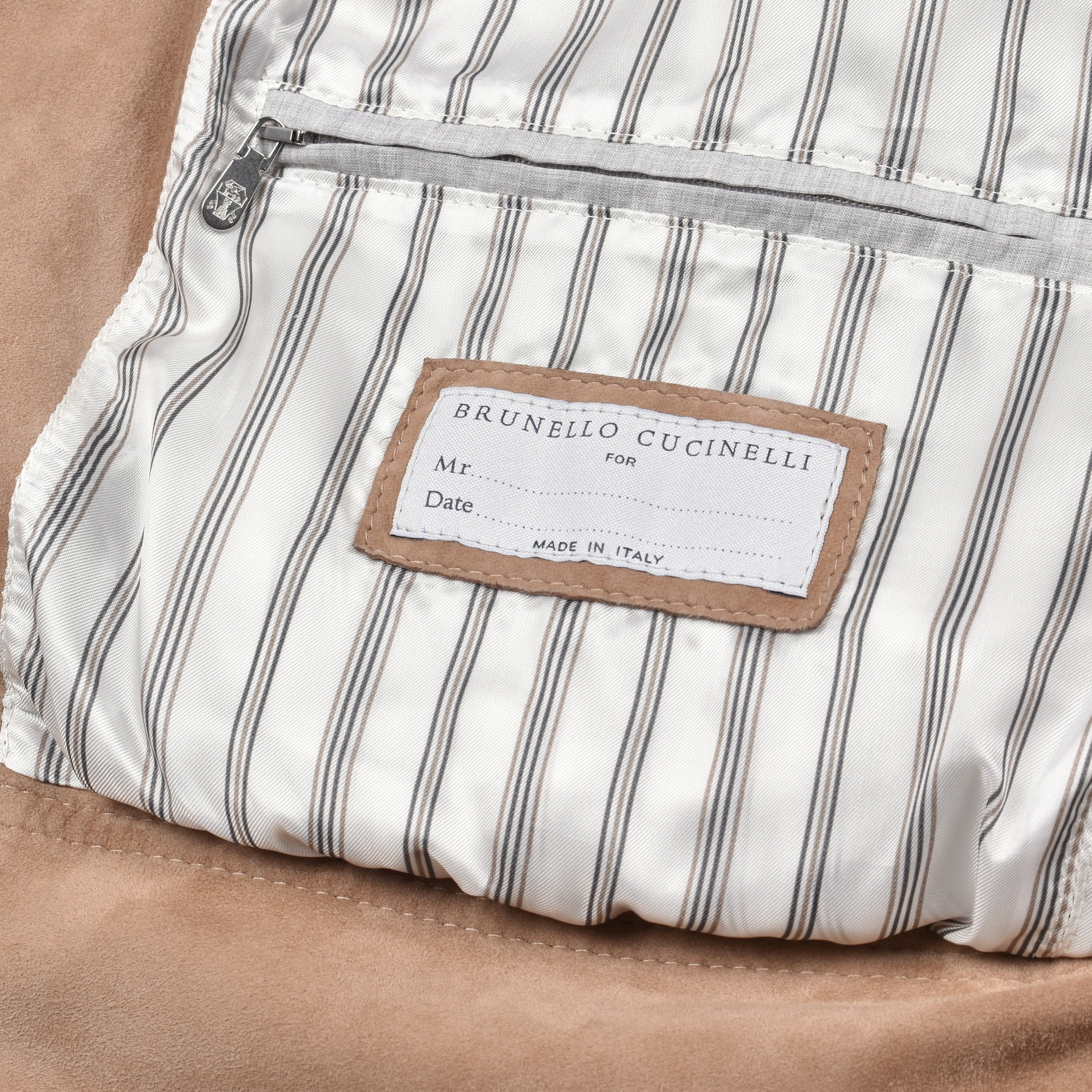 BRUNELLO CUCINELLI MEN'S 100% GENUINE SUEDE BIKER STYLE ZIP UP JACKET