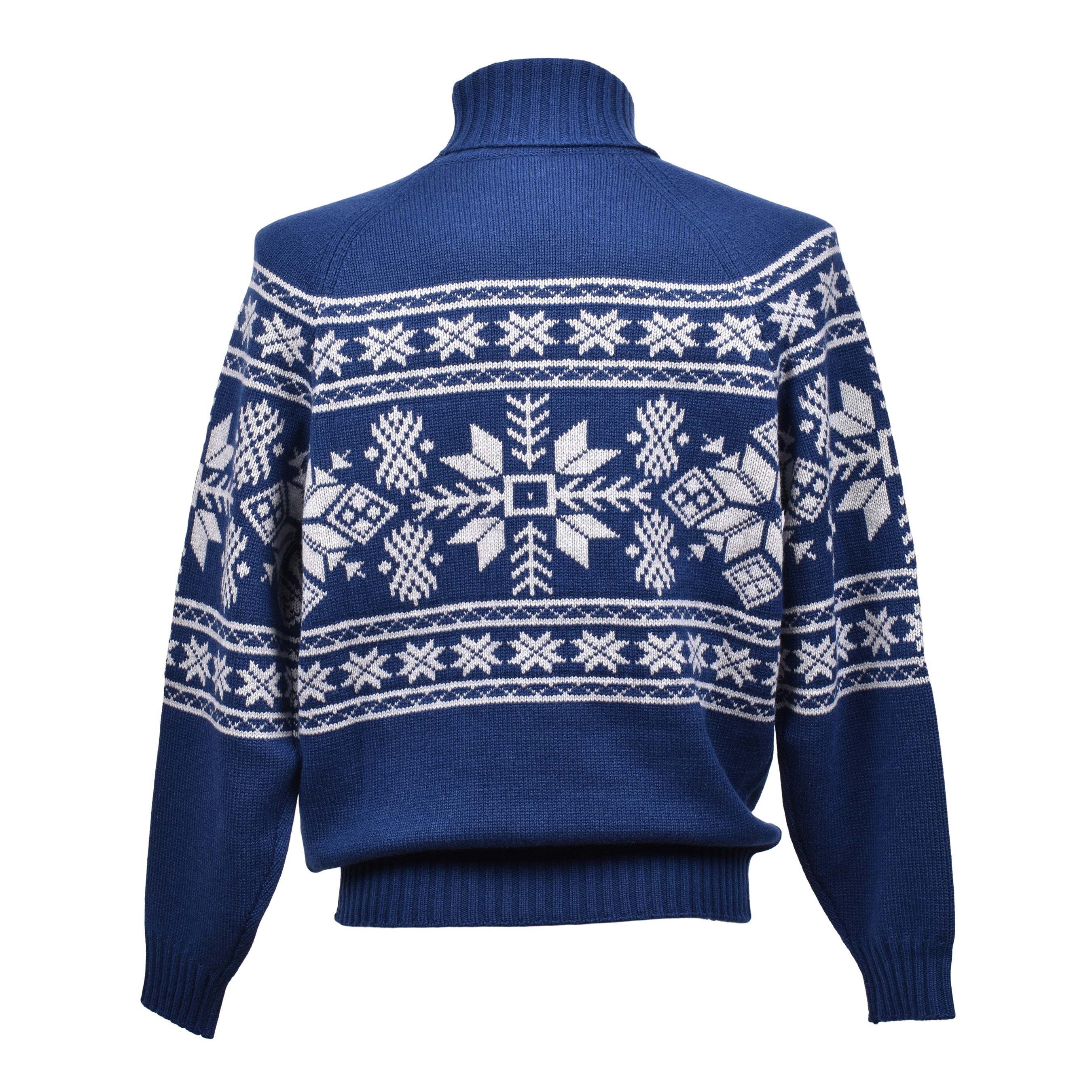 BRUNELLO CUCINELLI MEN'S BLUE CASHMERE PATTERNED TURTLENECK SWEATER