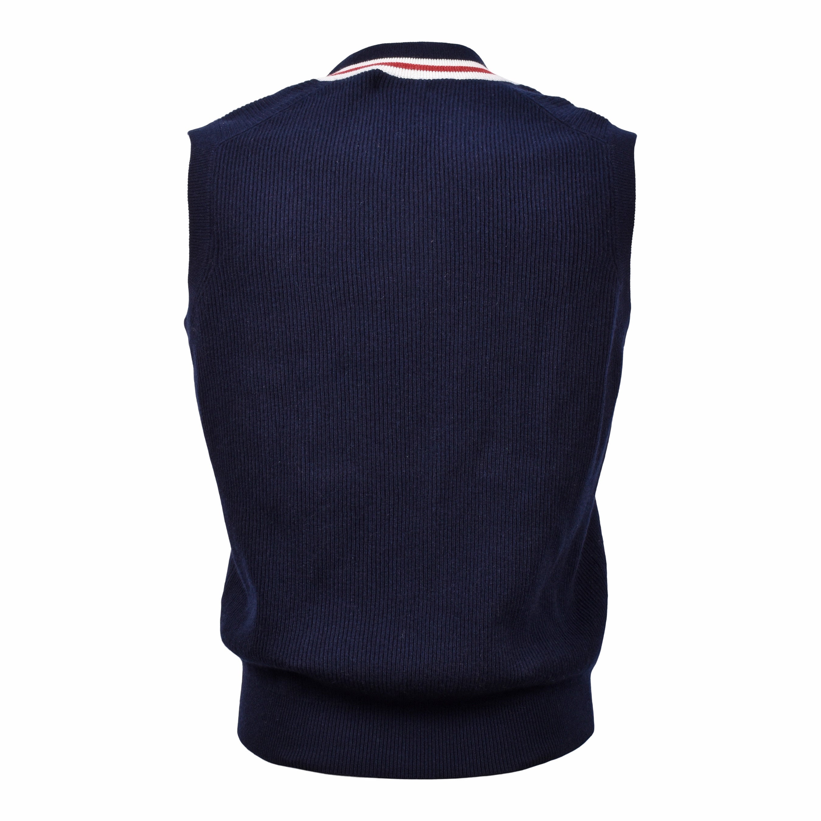 BRUNELLO CUCINELLI MEN'S NAVY CASHMERE V-NECK VEST