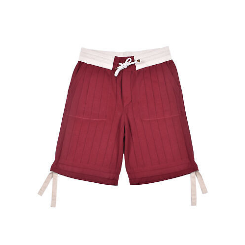 BRUNELLO CUCINELLI MEN'S BURGUNDY KNIT BERMUDA SHORTS