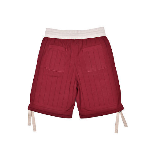 BRUNELLO CUCINELLI MEN'S BURGUNDY KNIT BERMUDA SHORTS