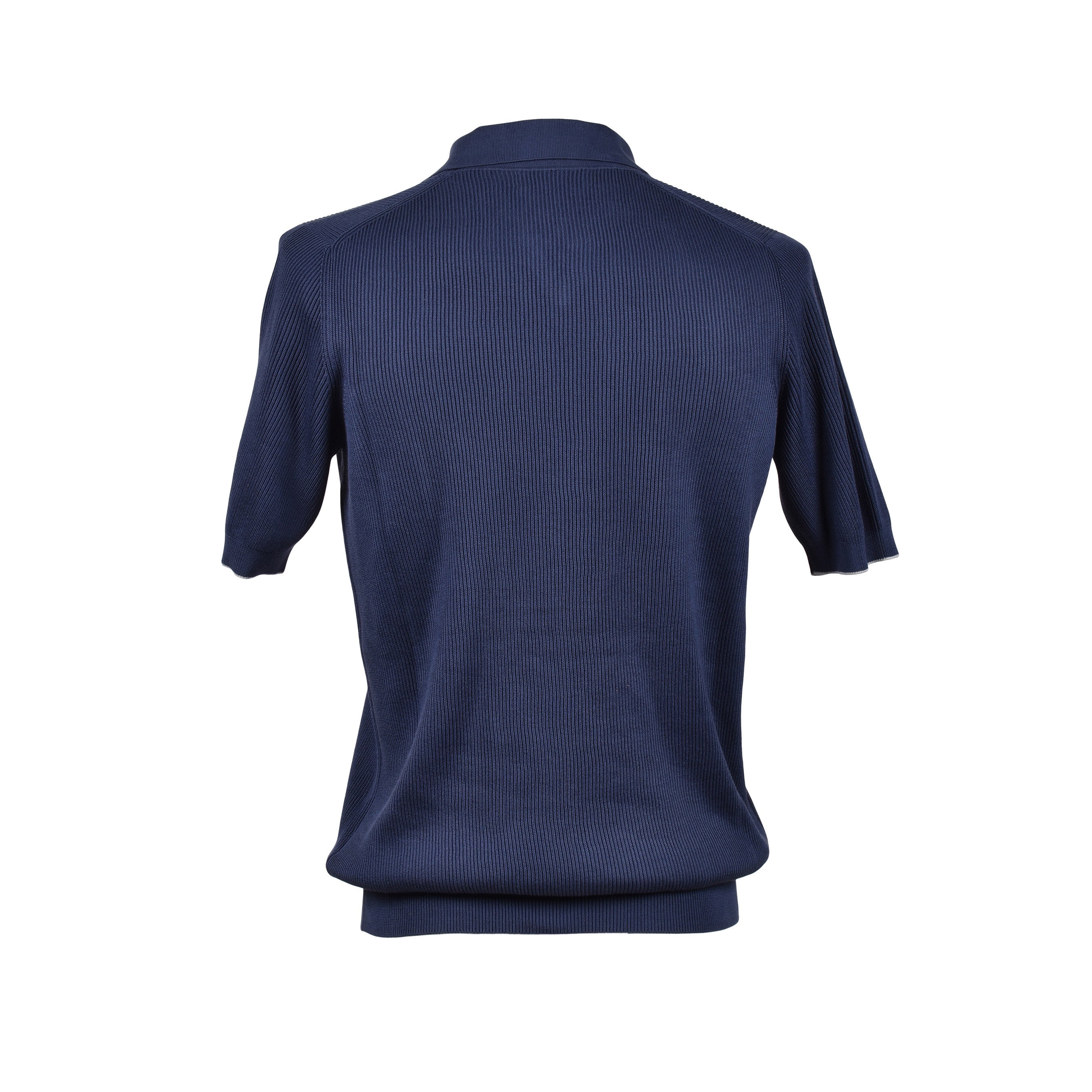 BRUNELLO CUCINELLI MEN'S 100% COTTON V NECK RIBBED SHIRT/SWEATER