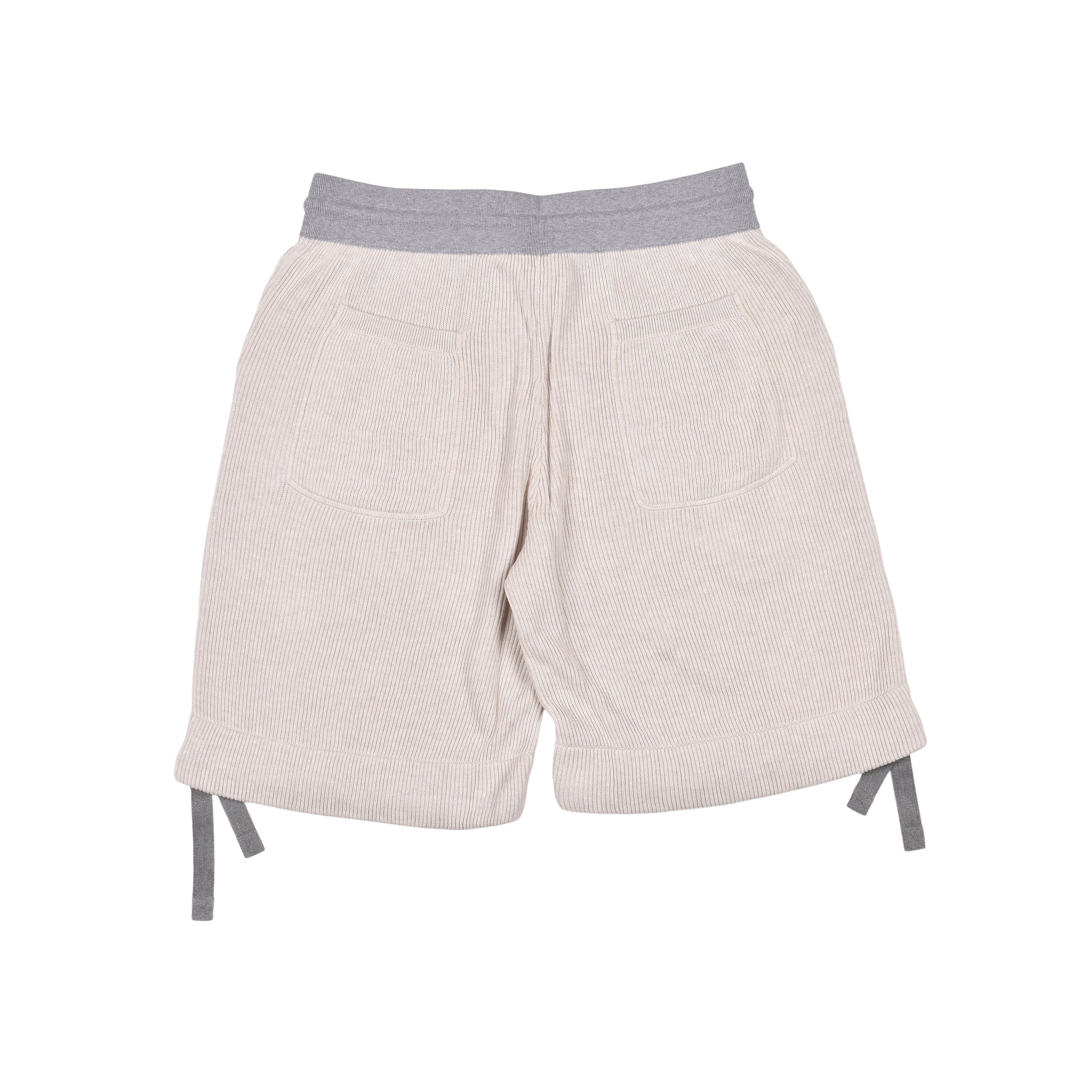 BRUNELLO CUCINELLI MEN'S GRAY TWO-TONE KNIT SHORTS