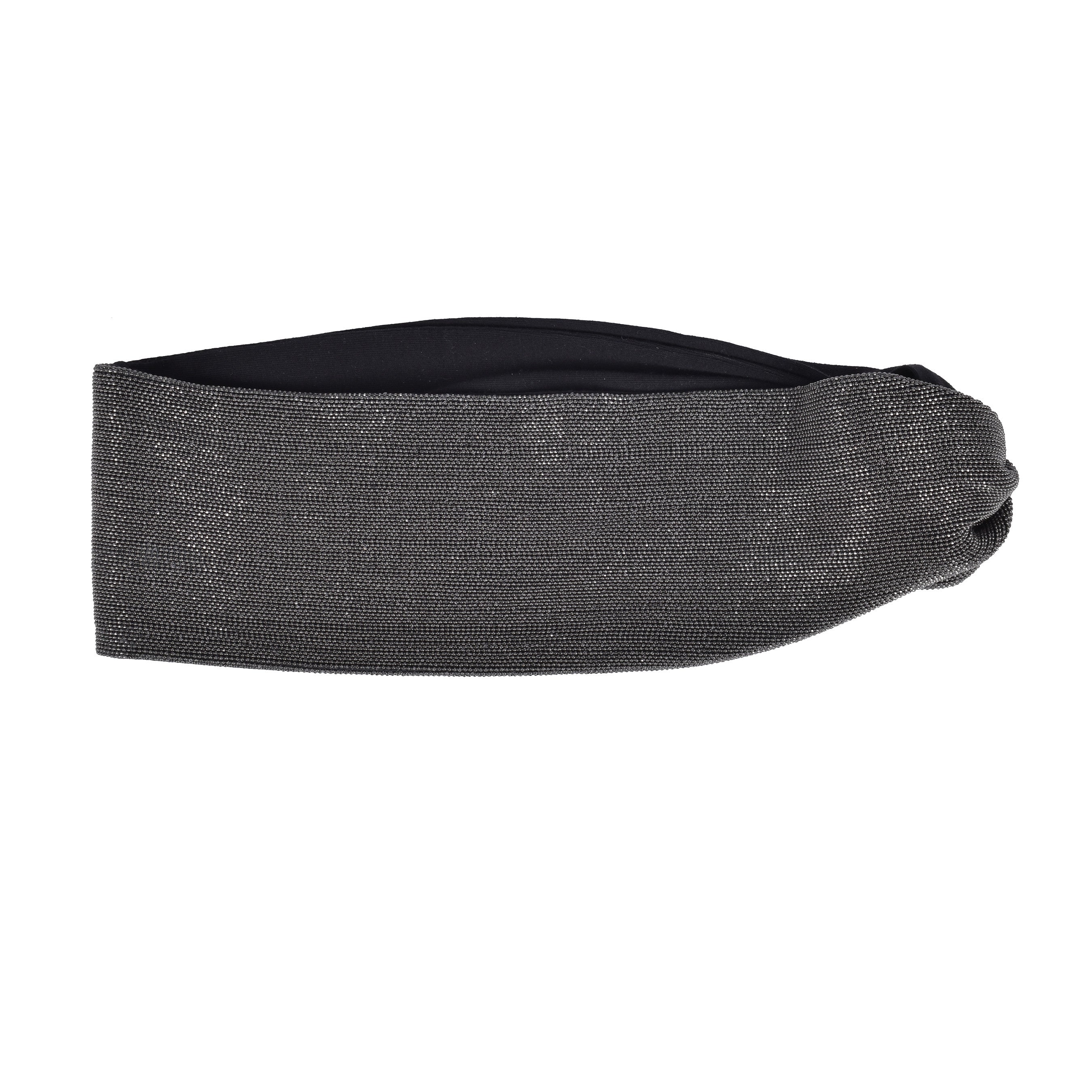 BRUNELLO CUCINELLI WOMEN'S BLACK BEADED HEADBAND EAR WARMERS