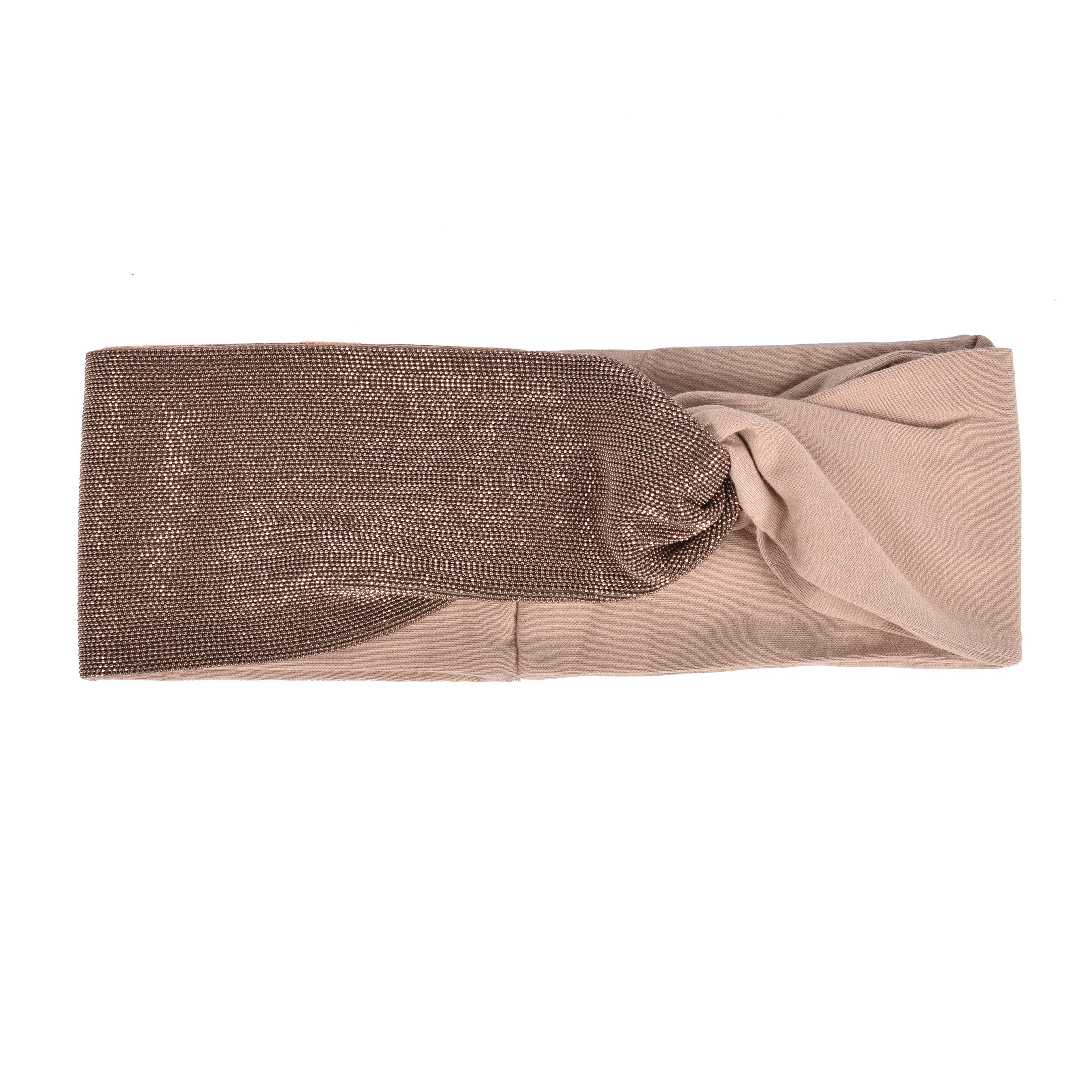 BRUNELLO CUCINELLI WOMEN'S ALMOND BUTTER BEADED HEADBAND