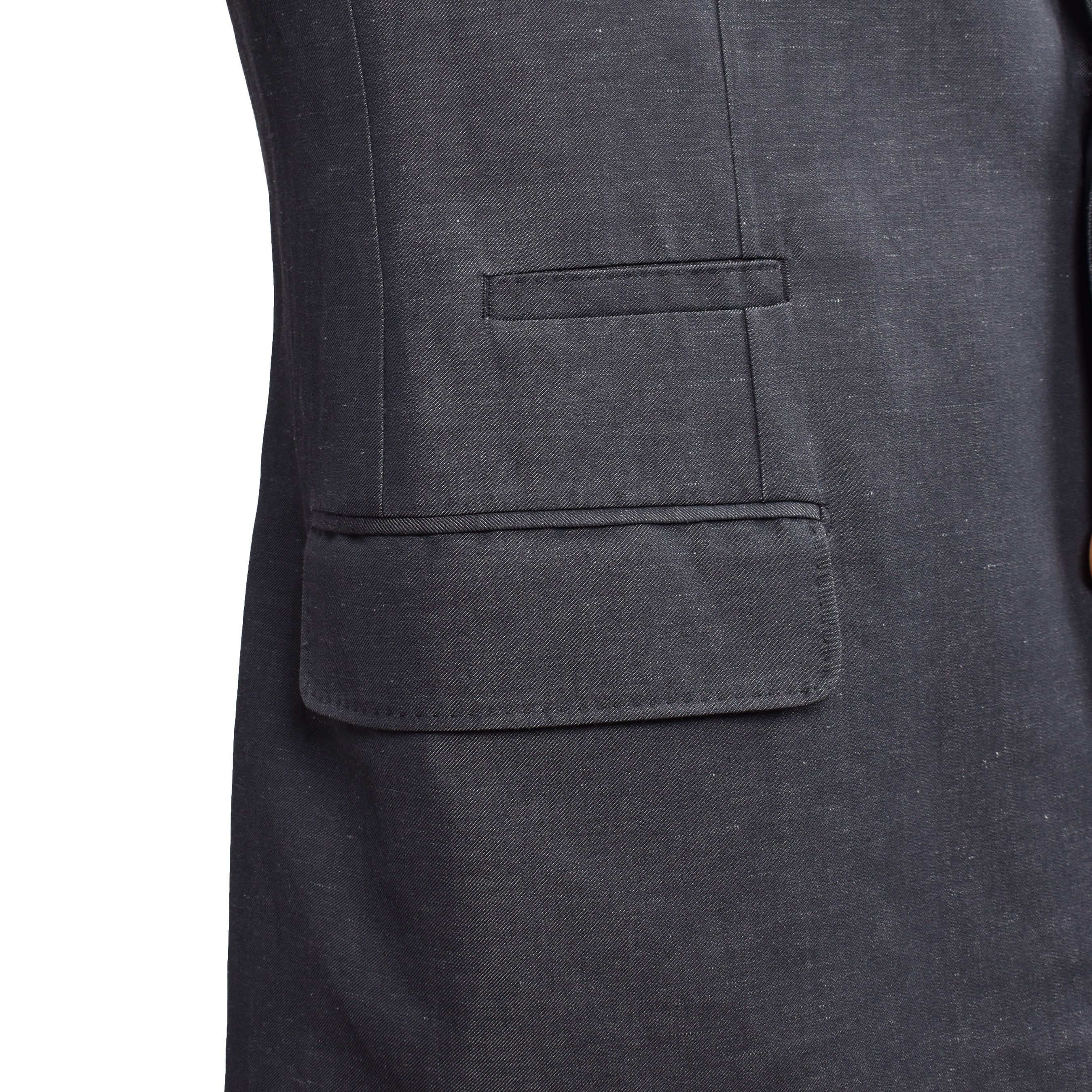 BRUNELLO CUCINELLI MEN'S GRAY WOOL LINEN BLEND SUIT