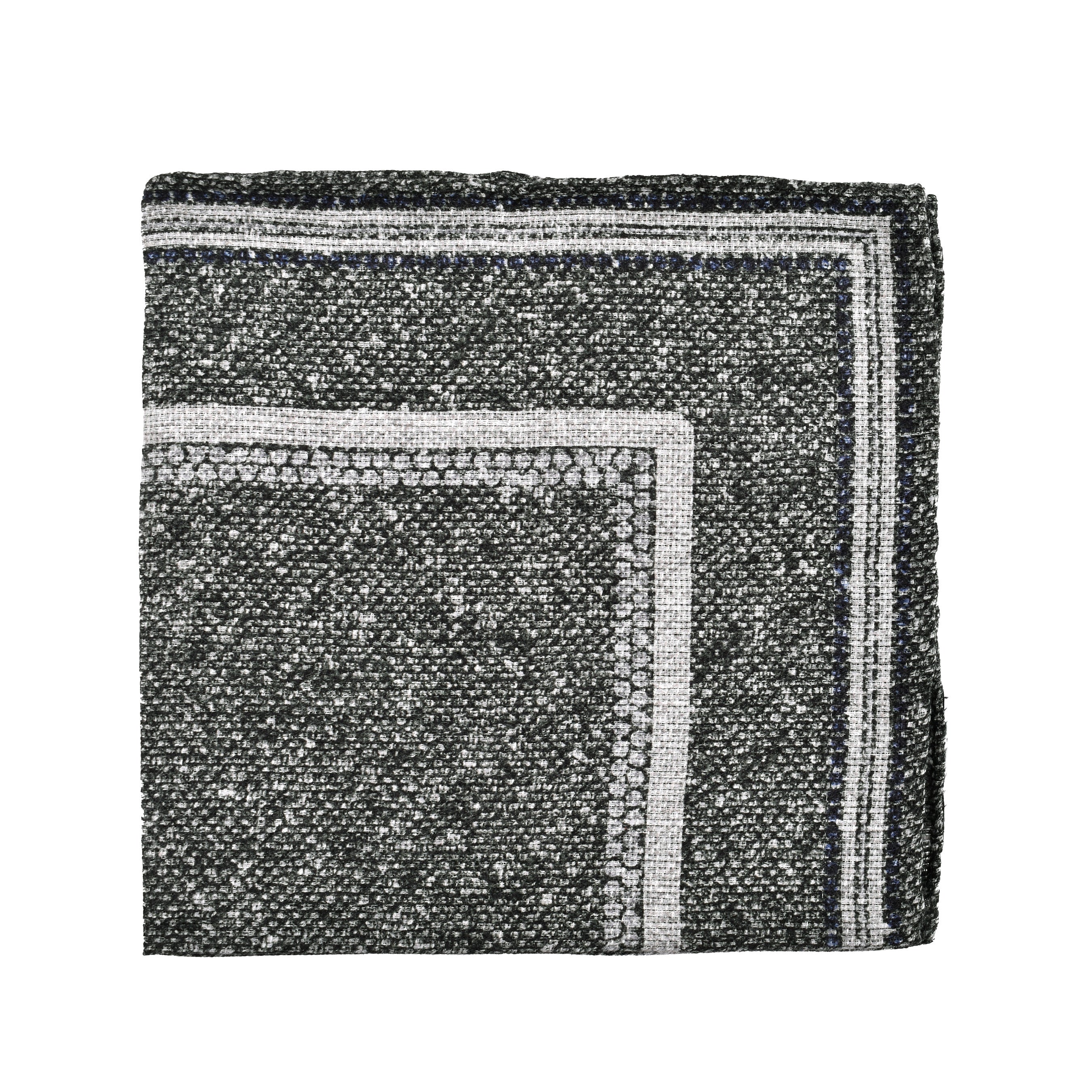 BRUNELLO CUCINELLI MEN'S SAGE GRAY LINEN POCKET SQUARE