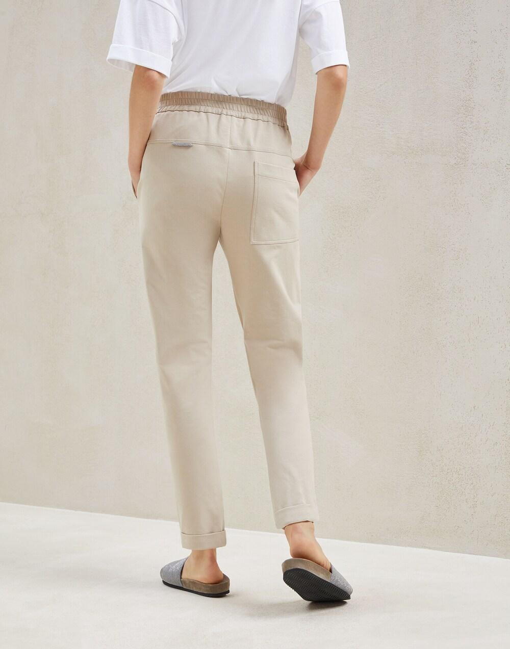 BRUNELLO CUCINELLI WOMEN'S ALMOND TAILORED DRAWSTRING TROUSERS