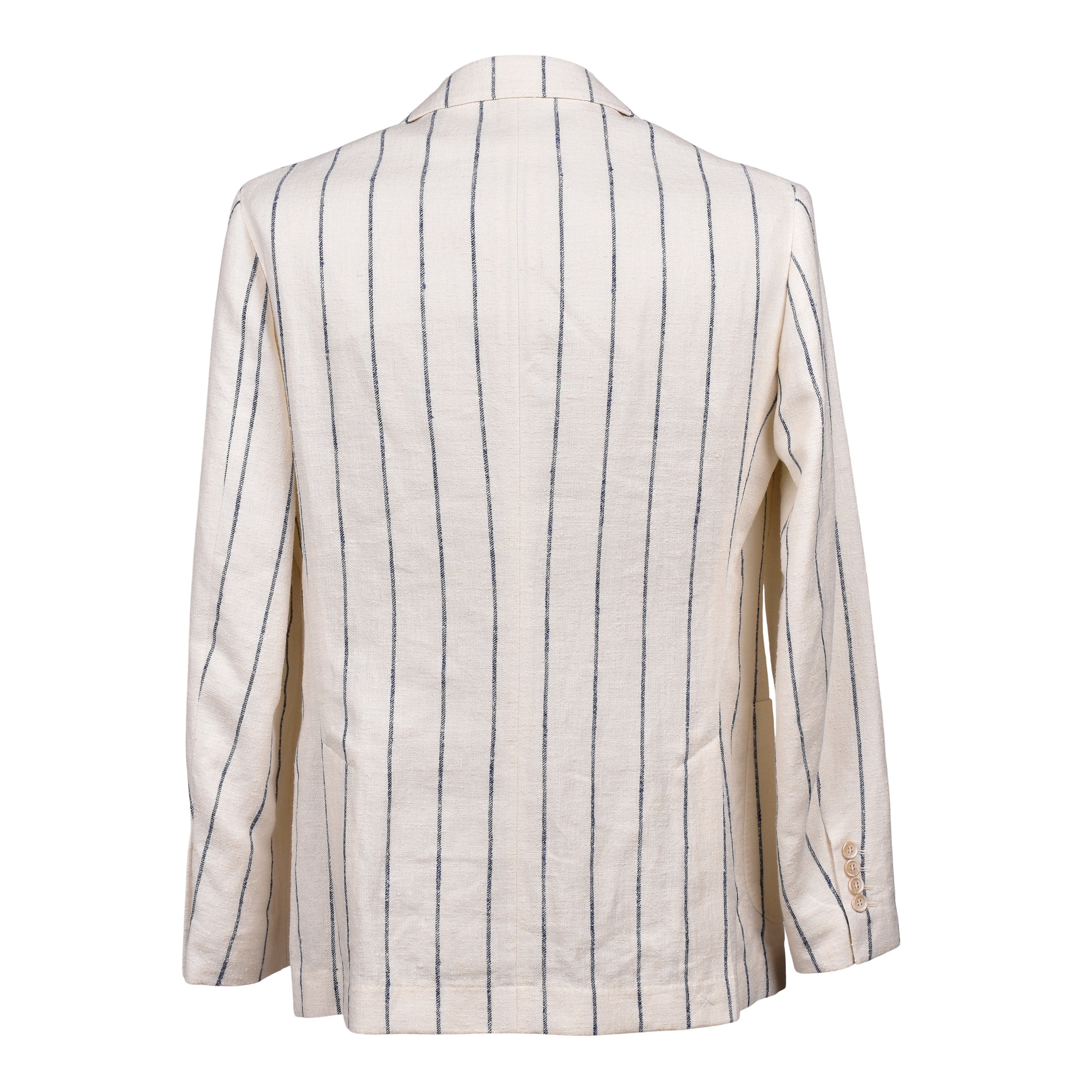 BRUNELLO CUCINELLI MEN'S CREAM STRIPED LINEN WOOL SUIT