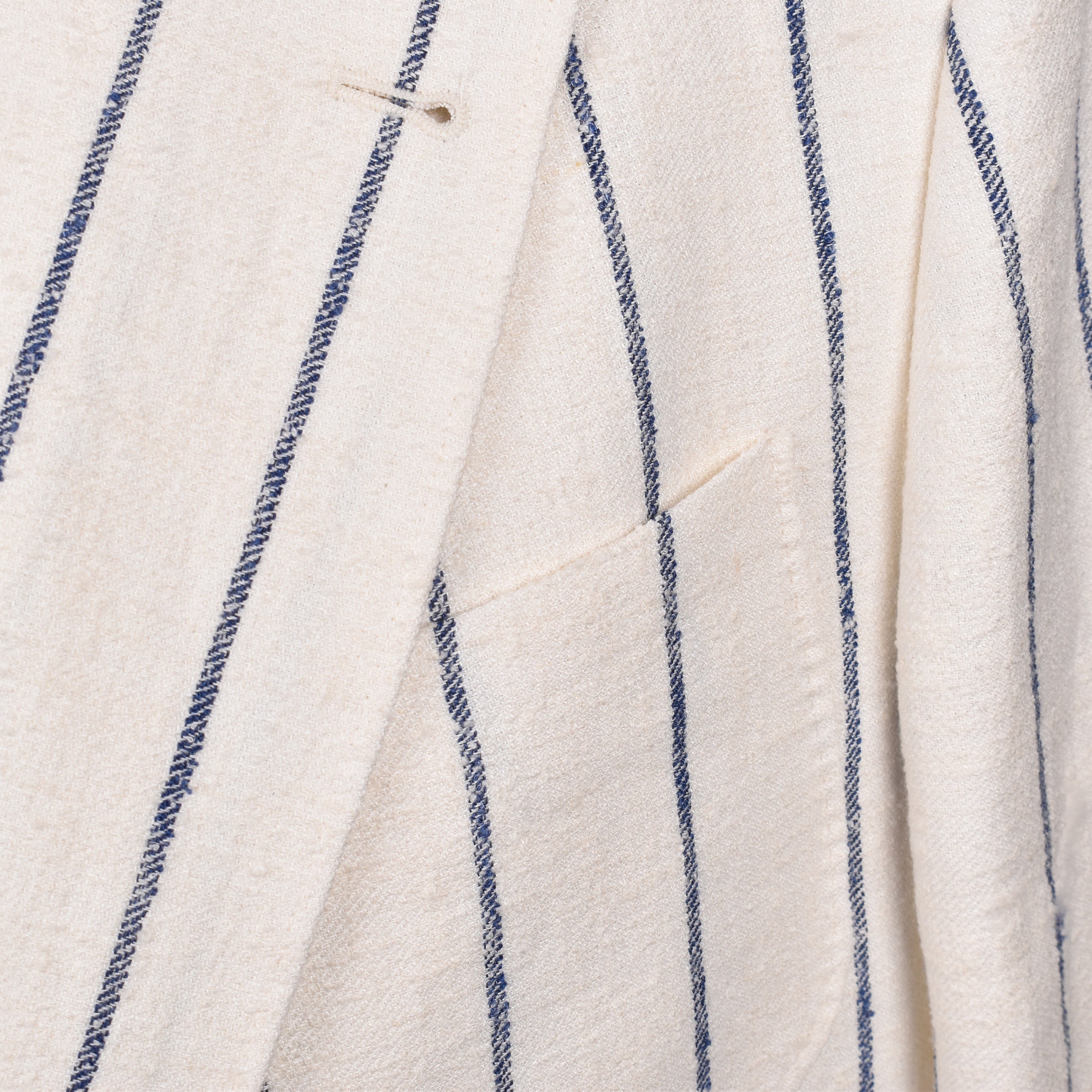 BRUNELLO CUCINELLI MEN'S CREAM STRIPED LINEN WOOL SUIT