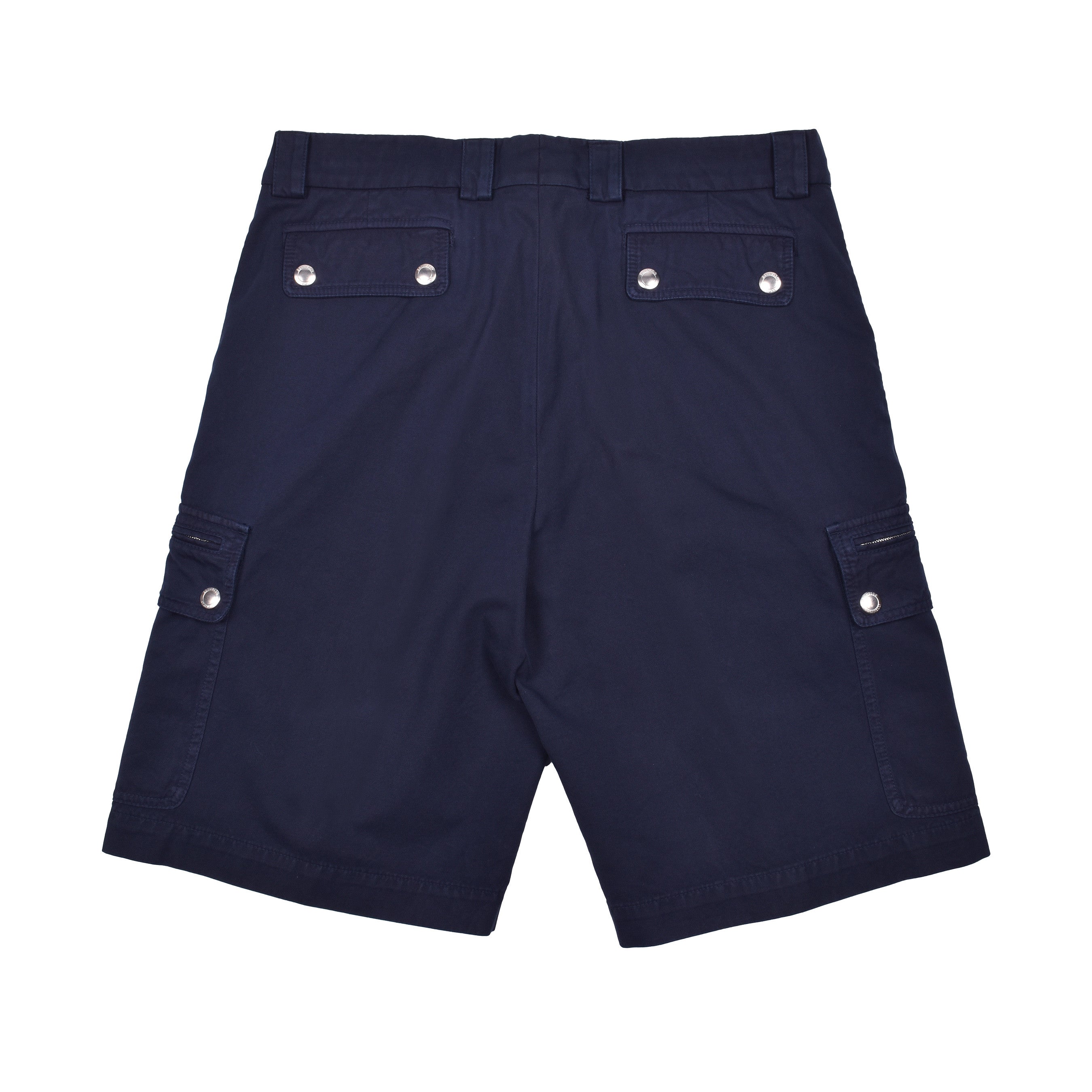 BRUNELLO CUCINELLI MEN'S BLUE COTTON CARGO BERMUDA SHORTS