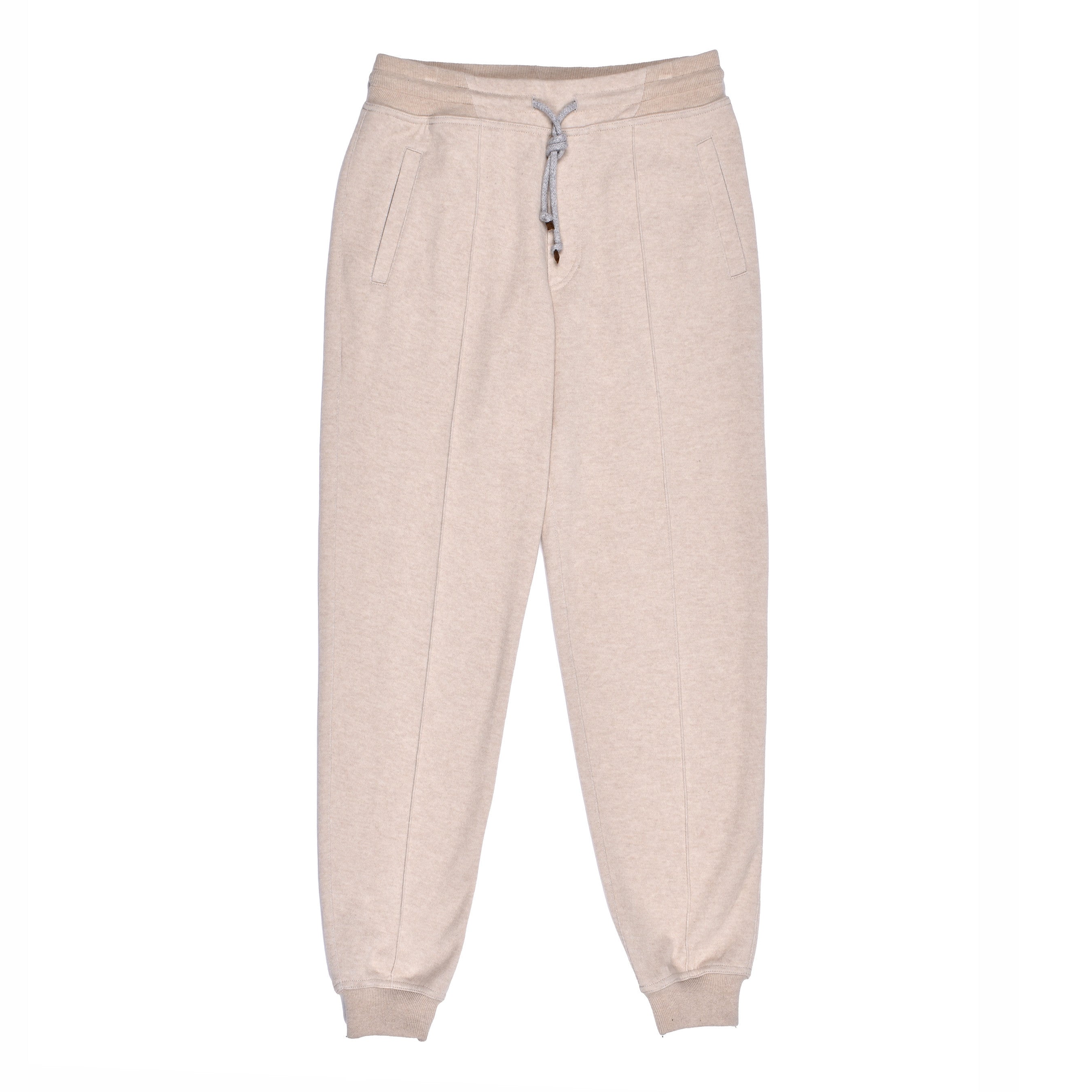BRUNELLO CUCINELLI MEN'S SAND CASHMERE BLEND JOGGER TROUSERS
