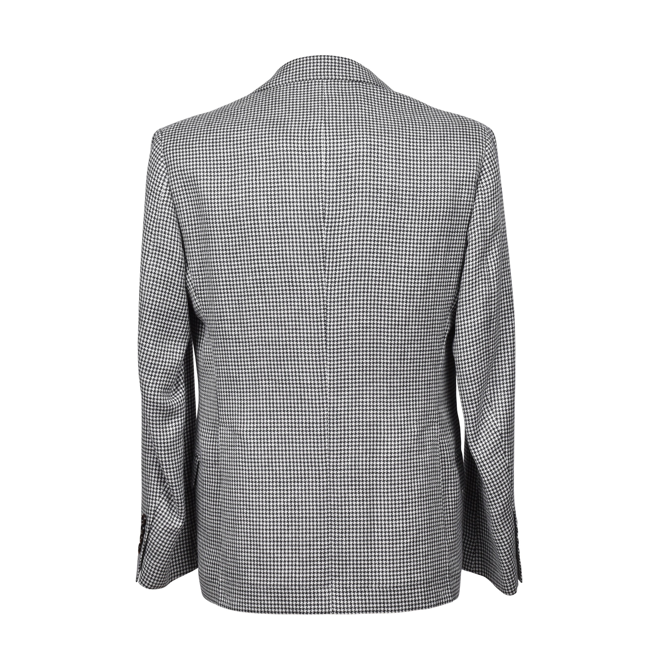 BRUNELLO CUCINELLI MEN'S GRAY WOOL BLEND HOUNDSTOOTH SUIT
