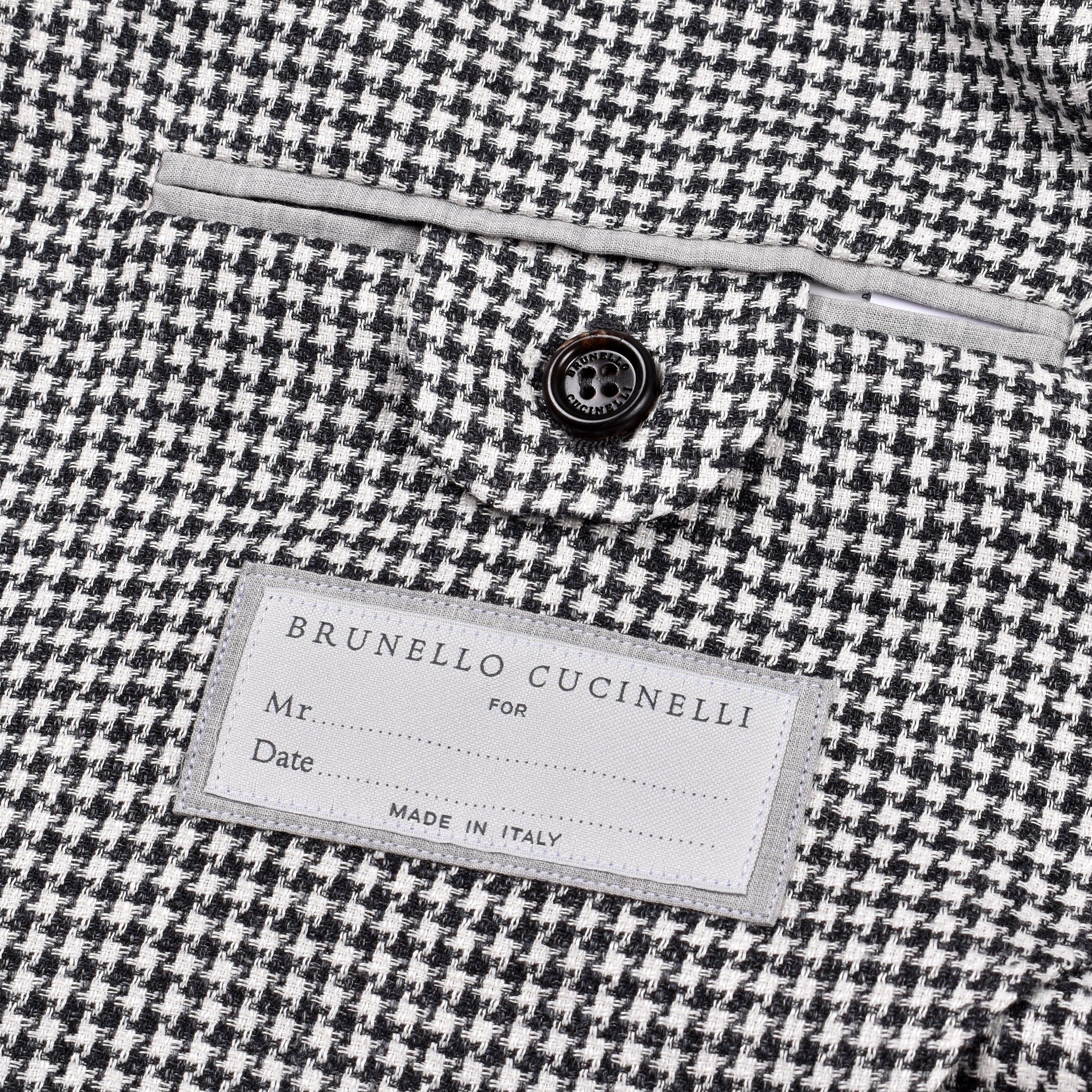BRUNELLO CUCINELLI MEN'S GRAY WOOL BLEND HOUNDSTOOTH SUIT