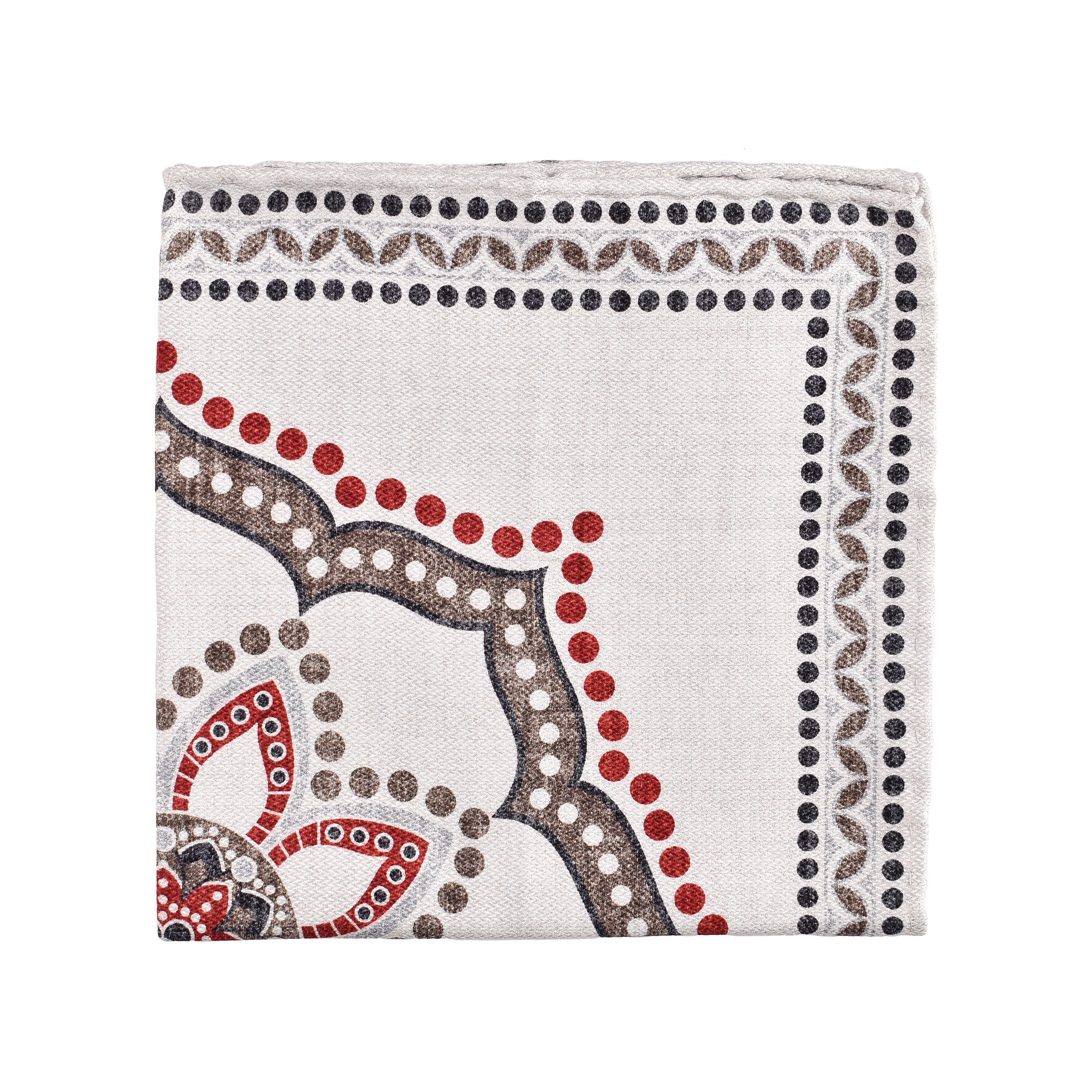 BRUNELLO CUCINELLI MEN'S PANAMA GINGER SILK POCKET SQUARE