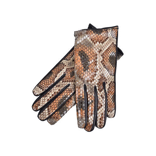 BRUNELLO CUCINELLI WOMEN'S PYTHON SKIN LEATHER GLOVES