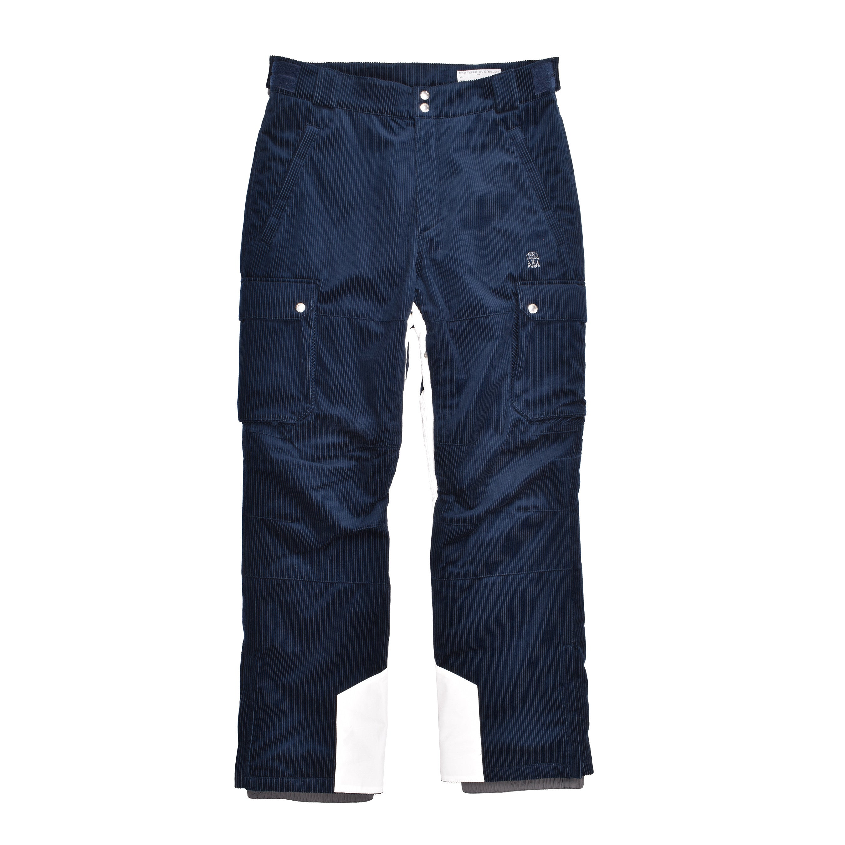 BRUNELLO CUCINELLI MEN'S NAVY CORDUROY CARGO SKI PANTS