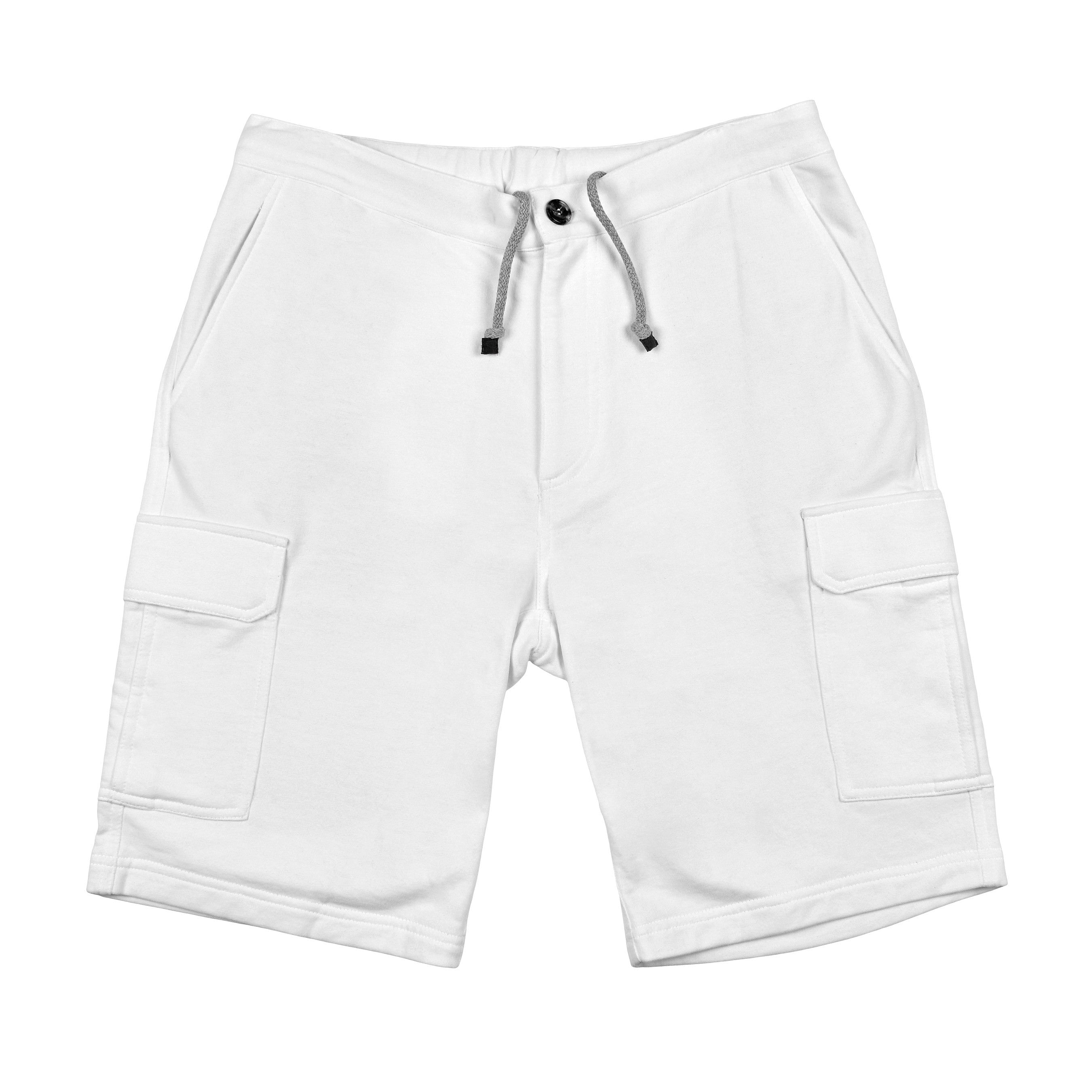BRUNELLO CUCINELLI MEN'S OFF WHITE CARGO SHORTS