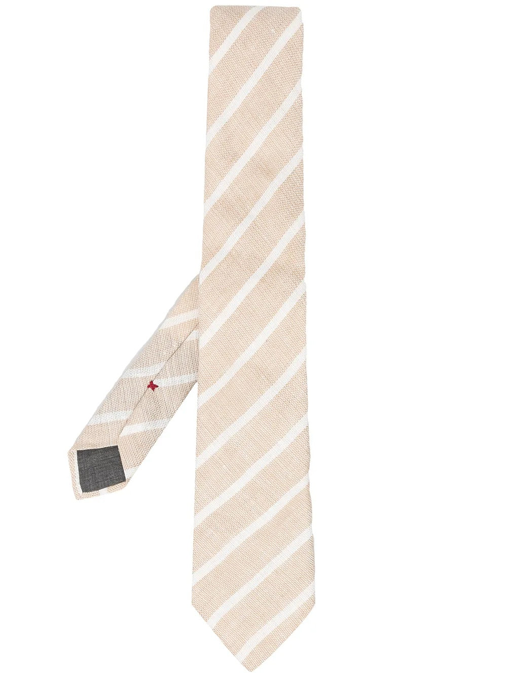 BRUNELLO CUCINELLI MEN'S SAND STRIPED LINEN TIE