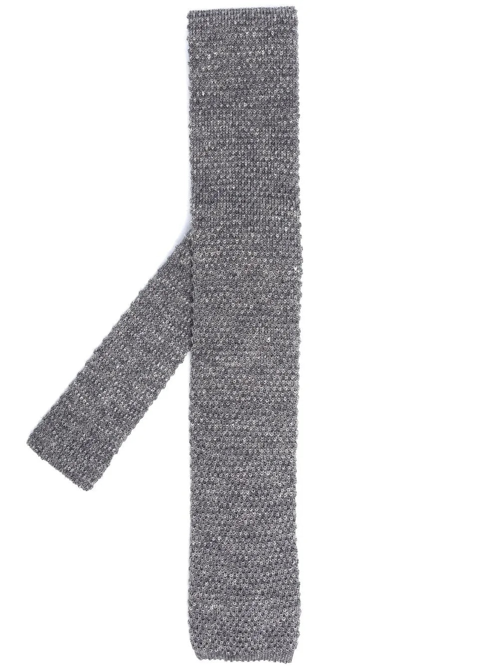 BRUNELLO CUCINELLI MEN'S GRAY TEXTURED KNIT TIE