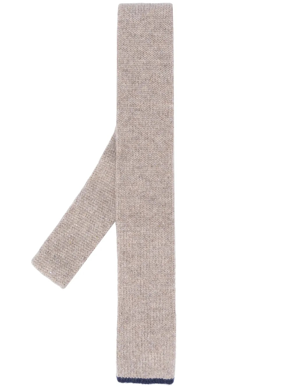 BRUNELLO CUCINELLI MEN'S SAND KNIT TIE WITH CONTRAST TIP