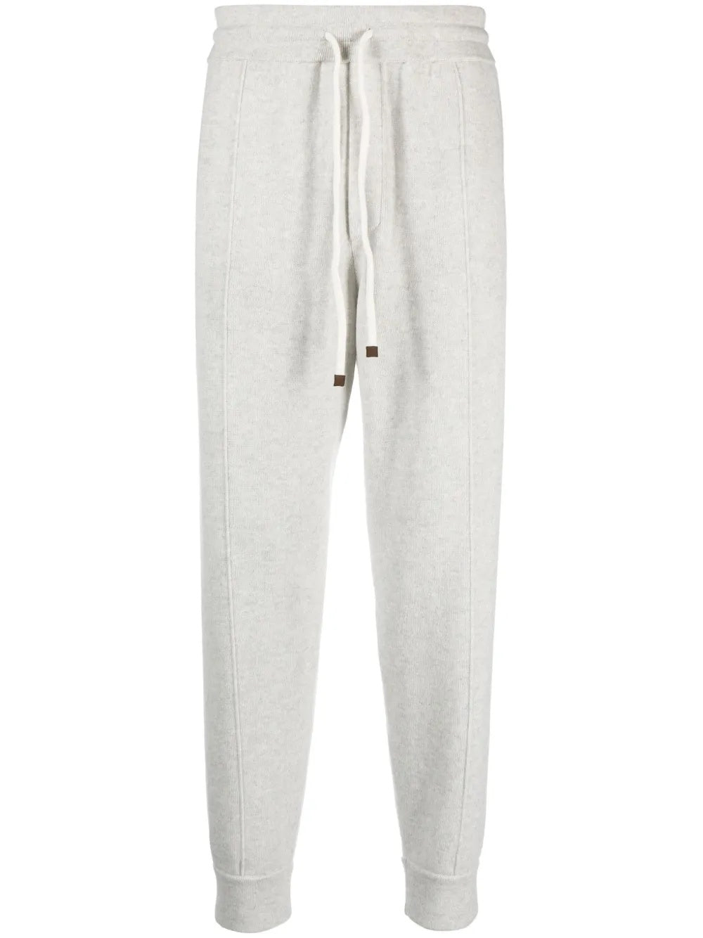 BRUNELLO CUCINELLI MEN'S LIGHT GREY DRAWSTRING JOGGER TROUSERS