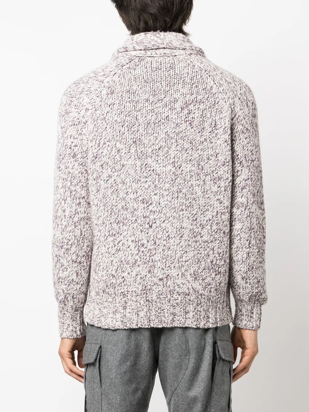 BRUNELLO CUCINELLI MEN'S MARLED SHAWL COLLAR KNIT CARDIGAN