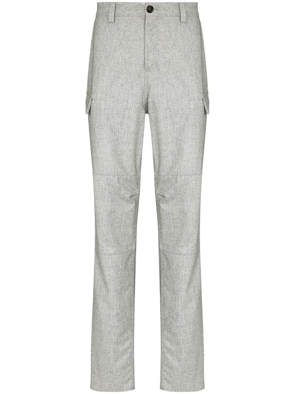 BRUNELLO CUCINELLI MEN'S GRAY TAILORED CARGO TROUSERS