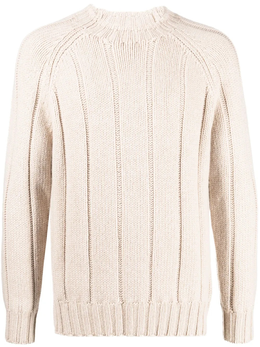 BRUNELLO CUCINELLI MEN'S CREAM RIBBED KNIT SWEATER
