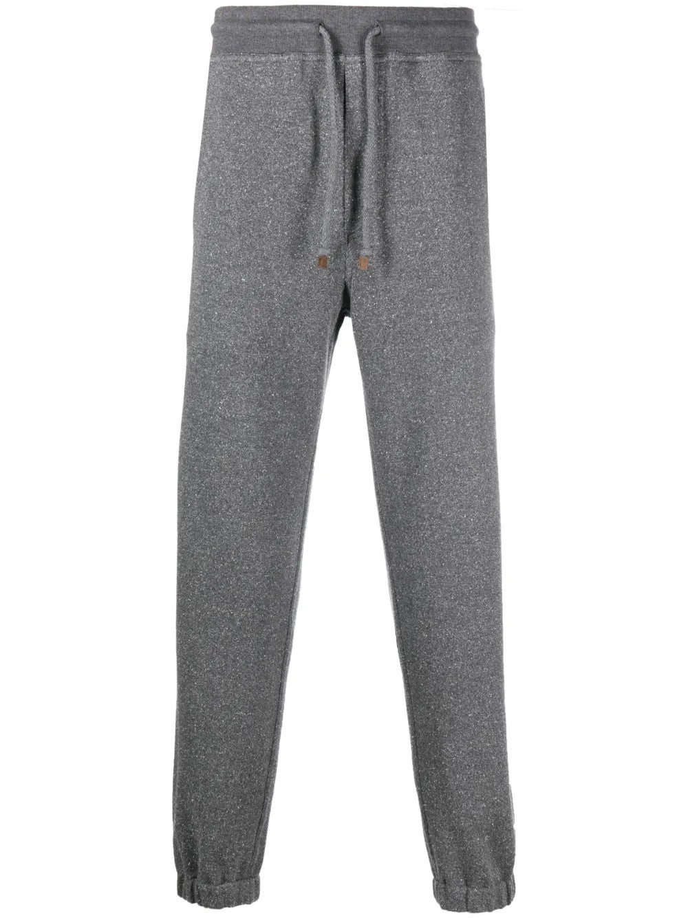 BRUNELLO CUCINELLI MEN'S GRAY DRAWSTRING TAPERED TROUSERS