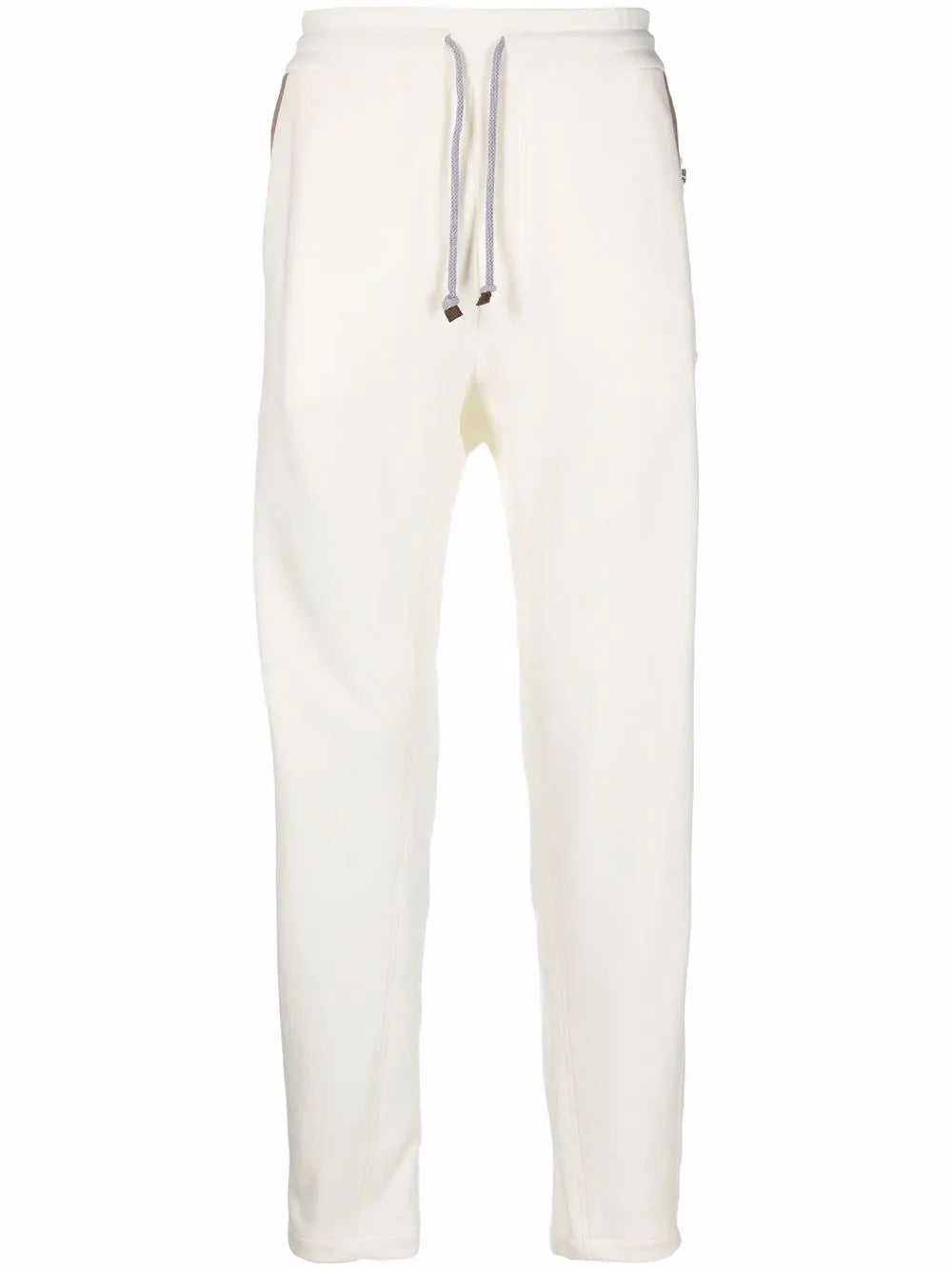 BRUNELLO CUCINELLI MEN'S OFF-WHITE DRAWSTRING CASUAL TROUSERS
