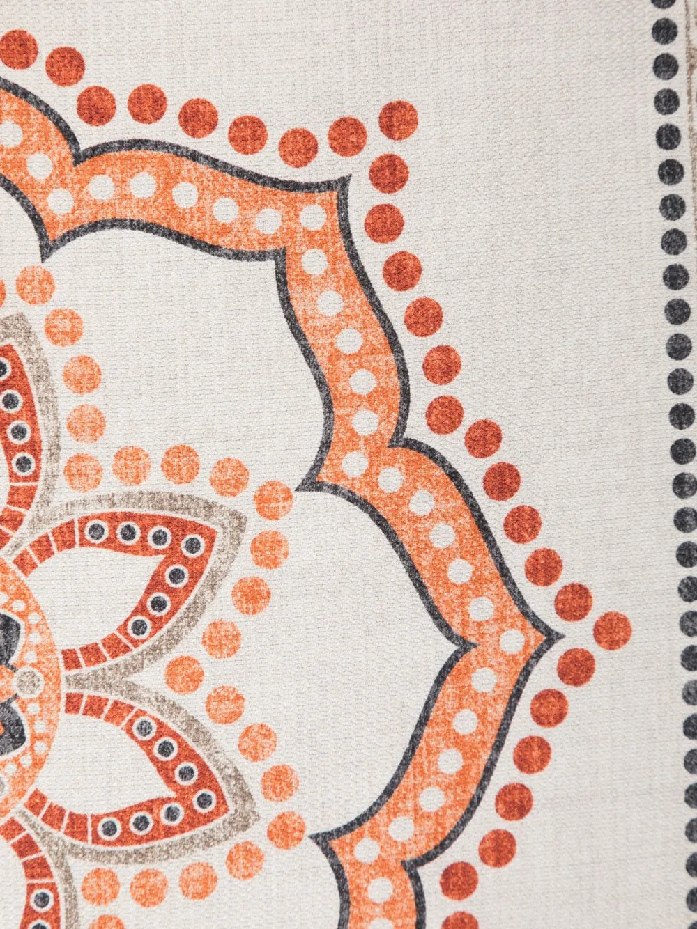 BRUNELLO CUCINELLI MEN'S CREAM AND ORANGE PATTERNED POCKETSQUARE