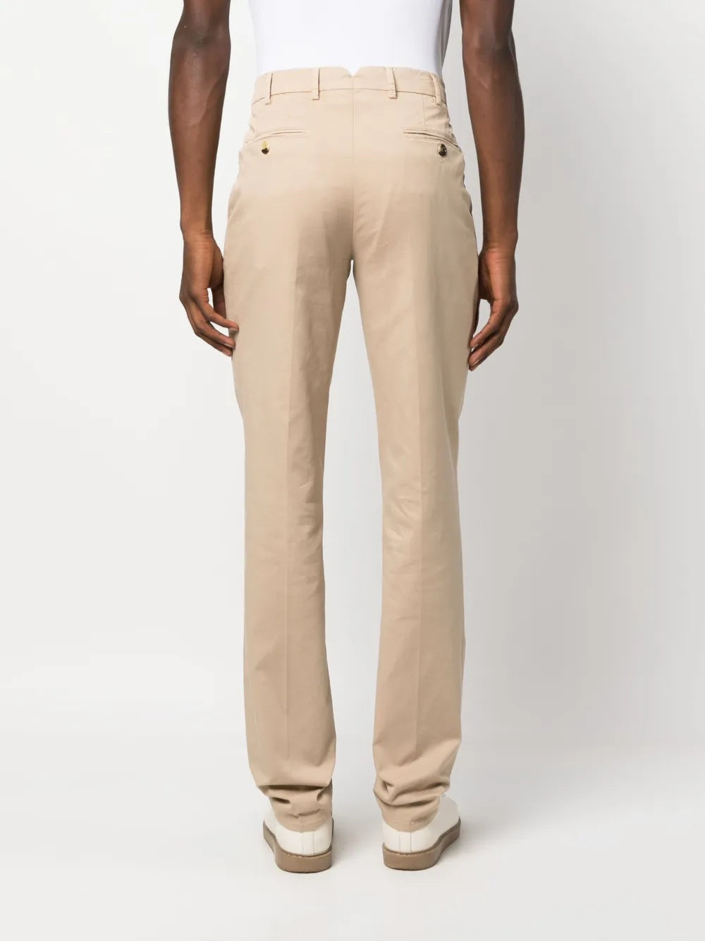 BRUNELLO CUCINELLI MEN'S BEIGE STRAIGHT-LEG TROUSERS