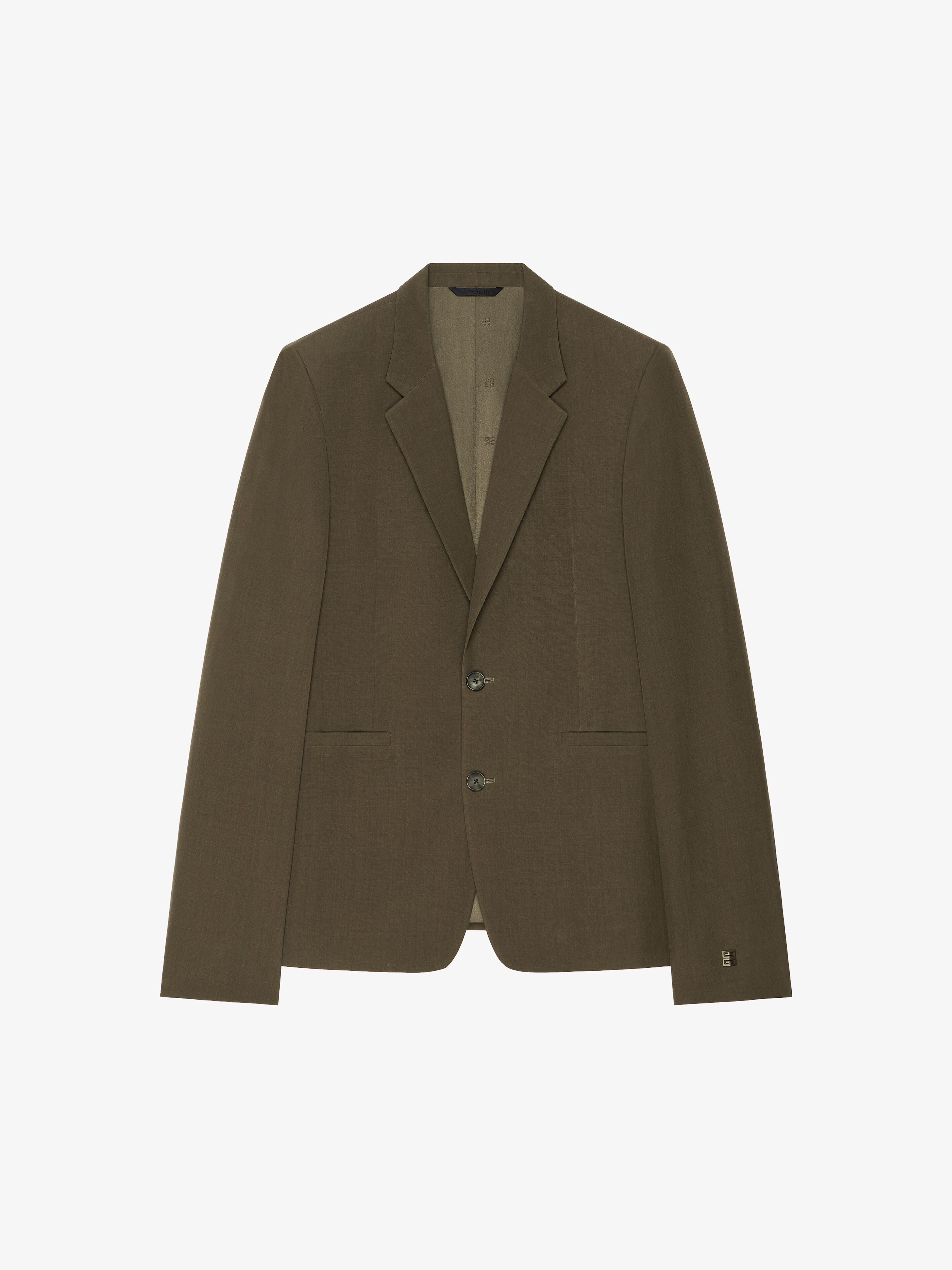 GIVENCHY MEN'S KHAKI SLIM FIT BLAZER