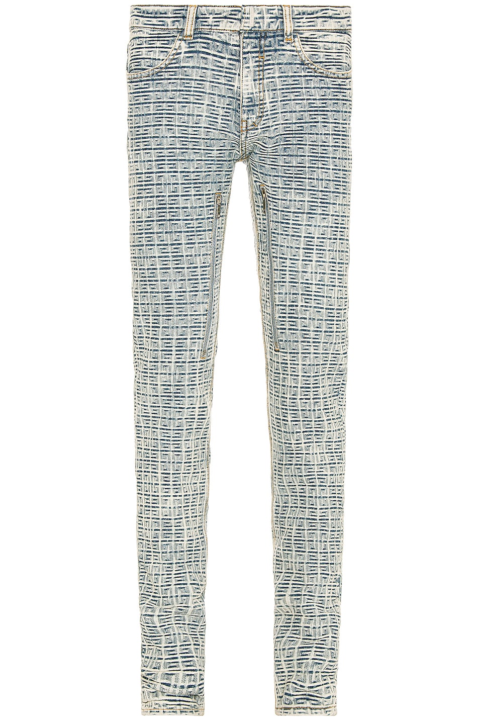GIVENCHY MEN'S BLUE WHITE SKINNY DENIM TROUSERS
