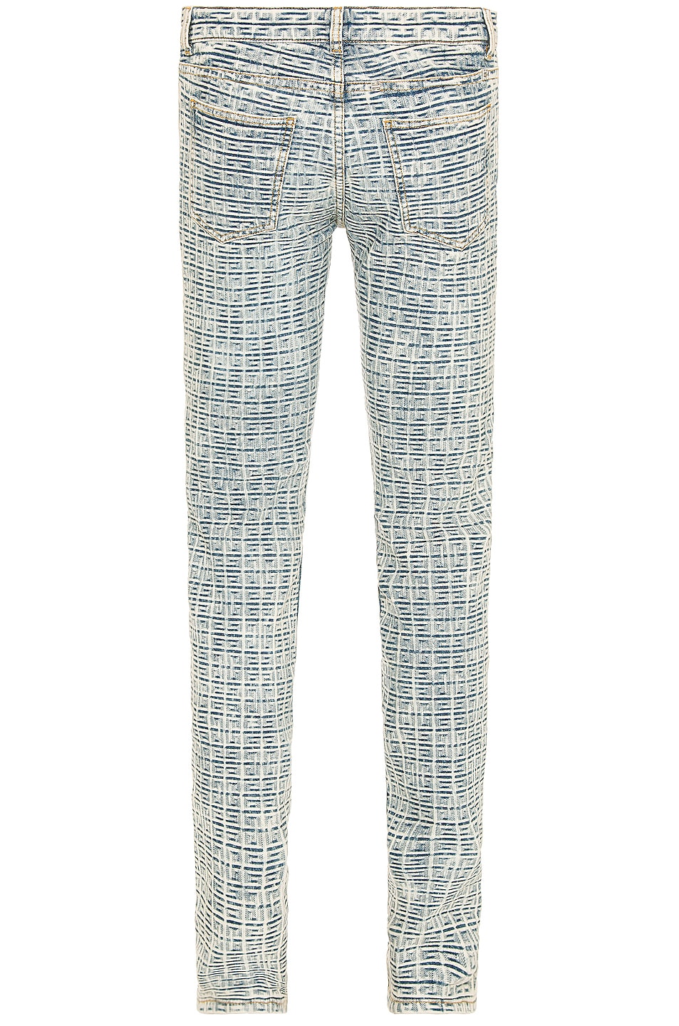 GIVENCHY MEN'S BLUE WHITE SKINNY DENIM TROUSERS