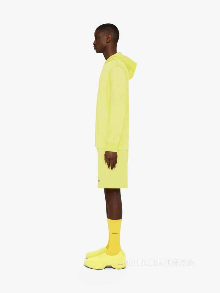 GIVENCHY MEN'S ACID YELLOW HOODED LONG-SLEEVE SHIRT