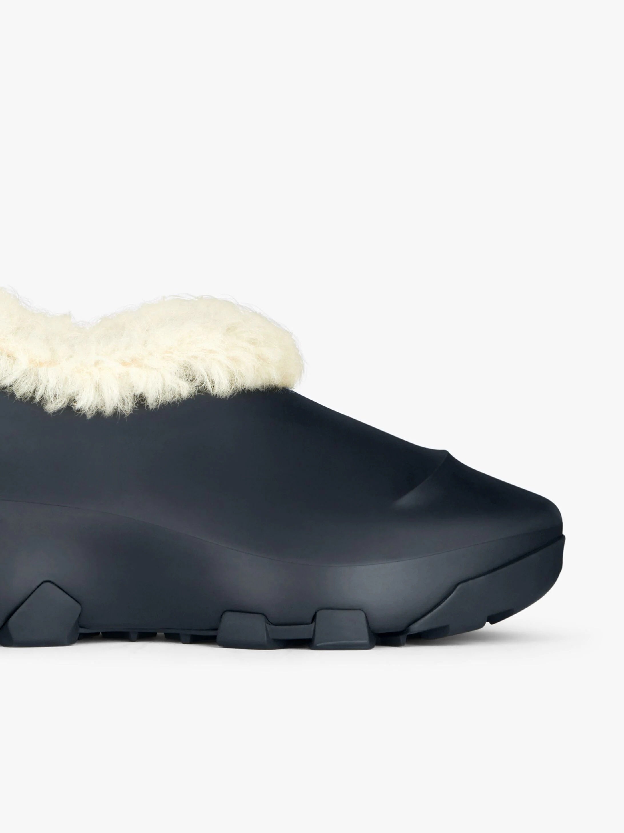 GIVENCHY MEN'S BLACK FUR-LINED SLIP-ON SHOES