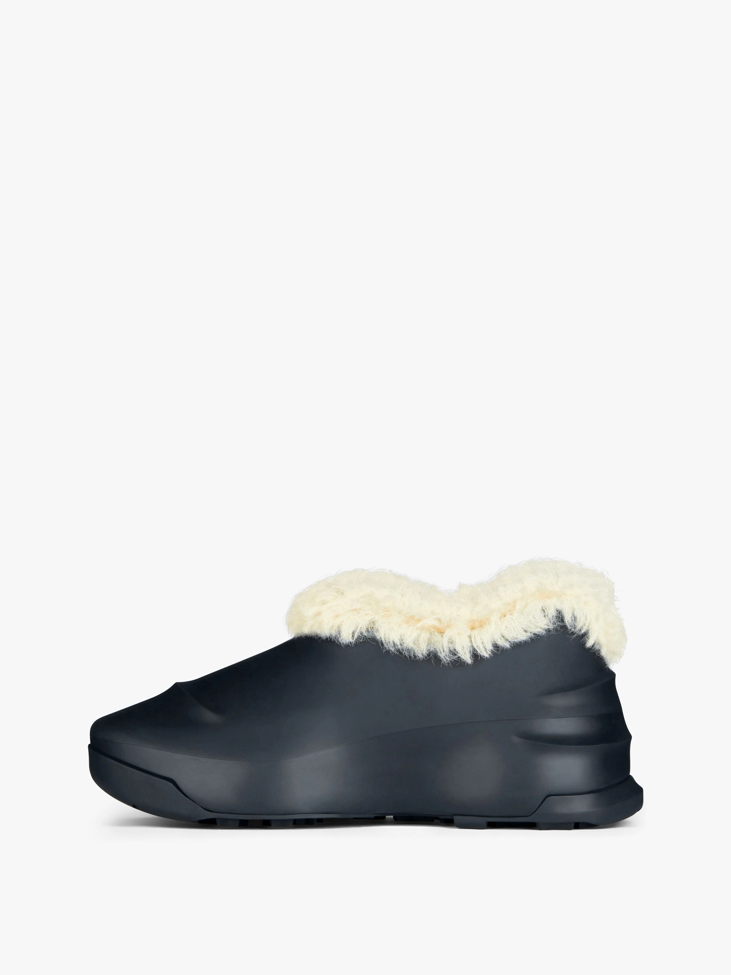 GIVENCHY MEN'S BLACK FUR-LINED SLIP-ON SHOES