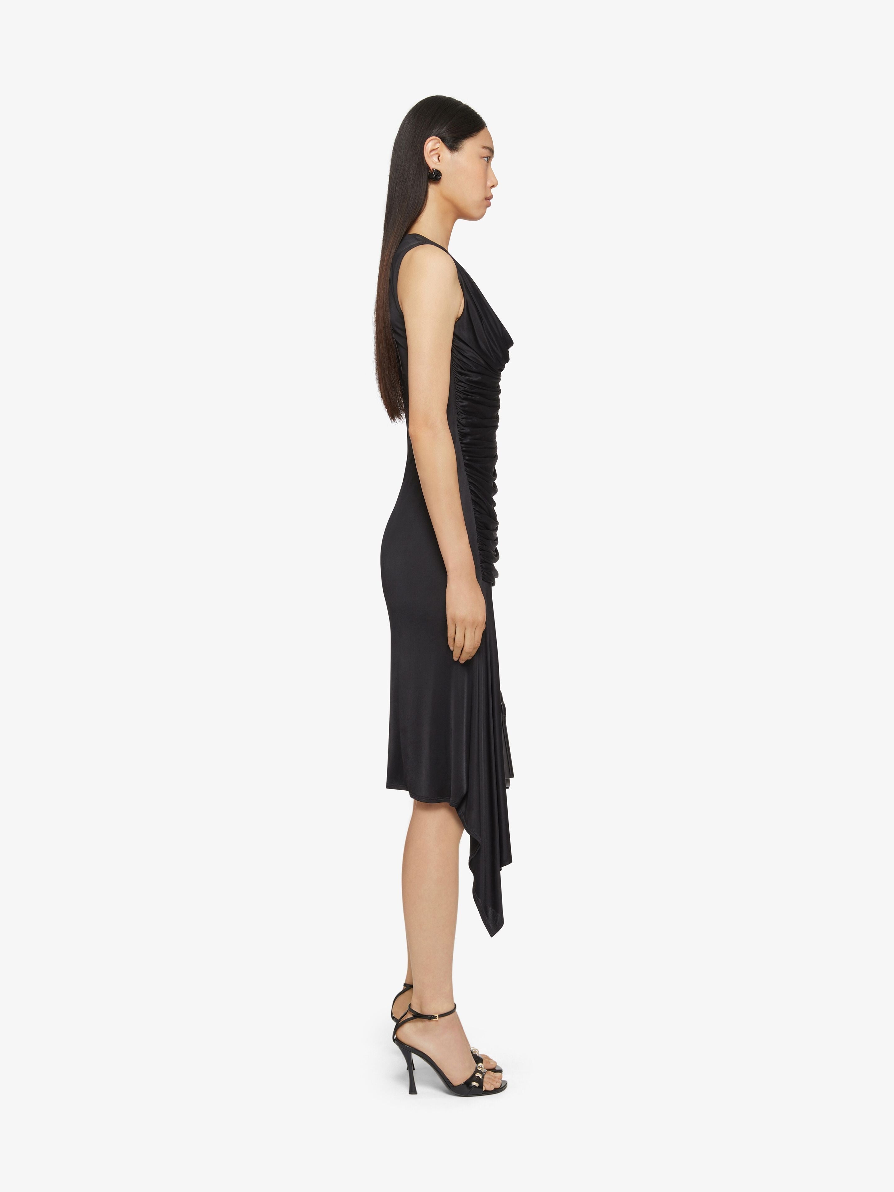 GIVENCHY WOMEN'S BLACK DRAPED MIDI DRESS