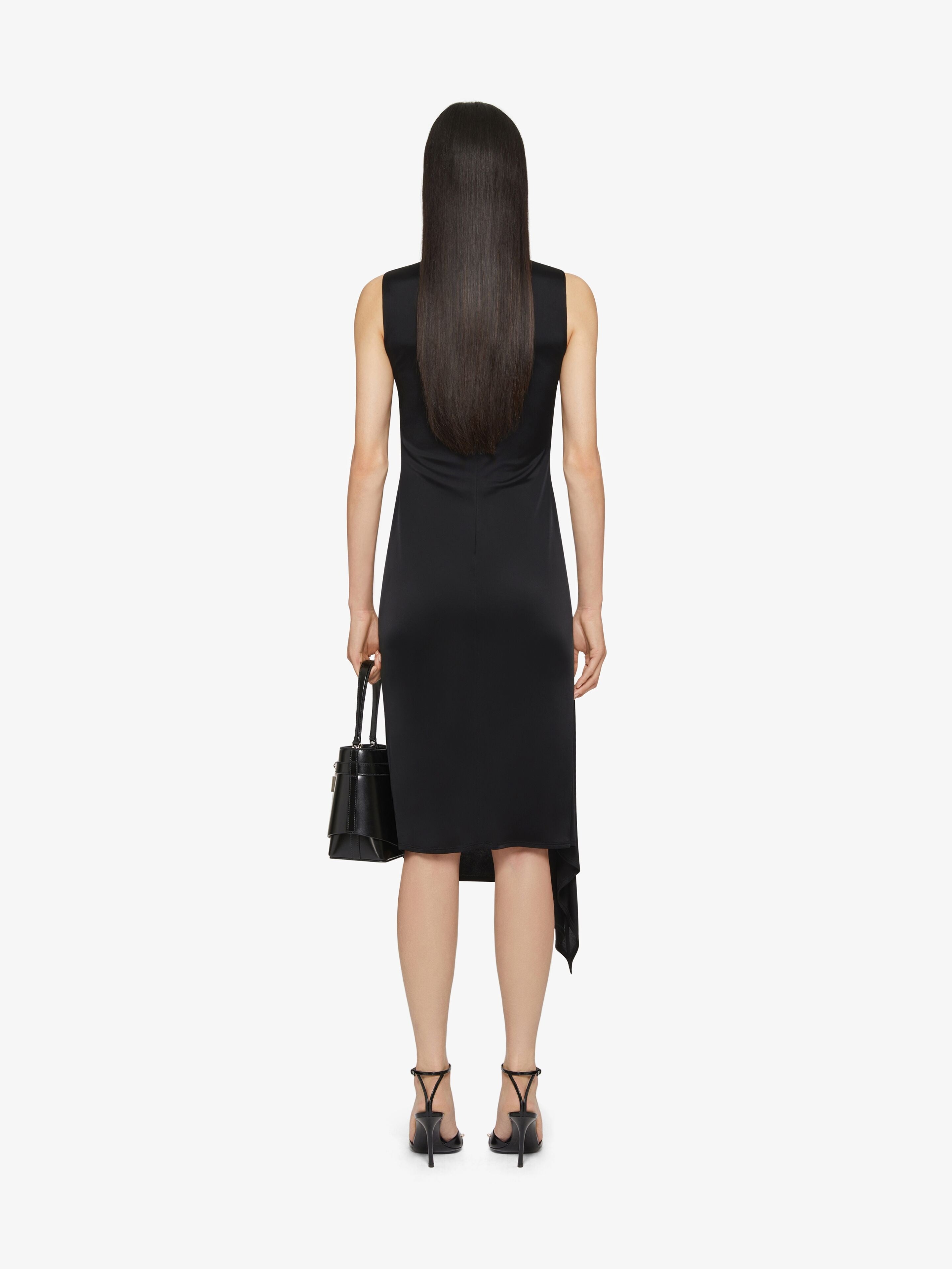 GIVENCHY WOMEN'S BLACK DRAPED MIDI DRESS