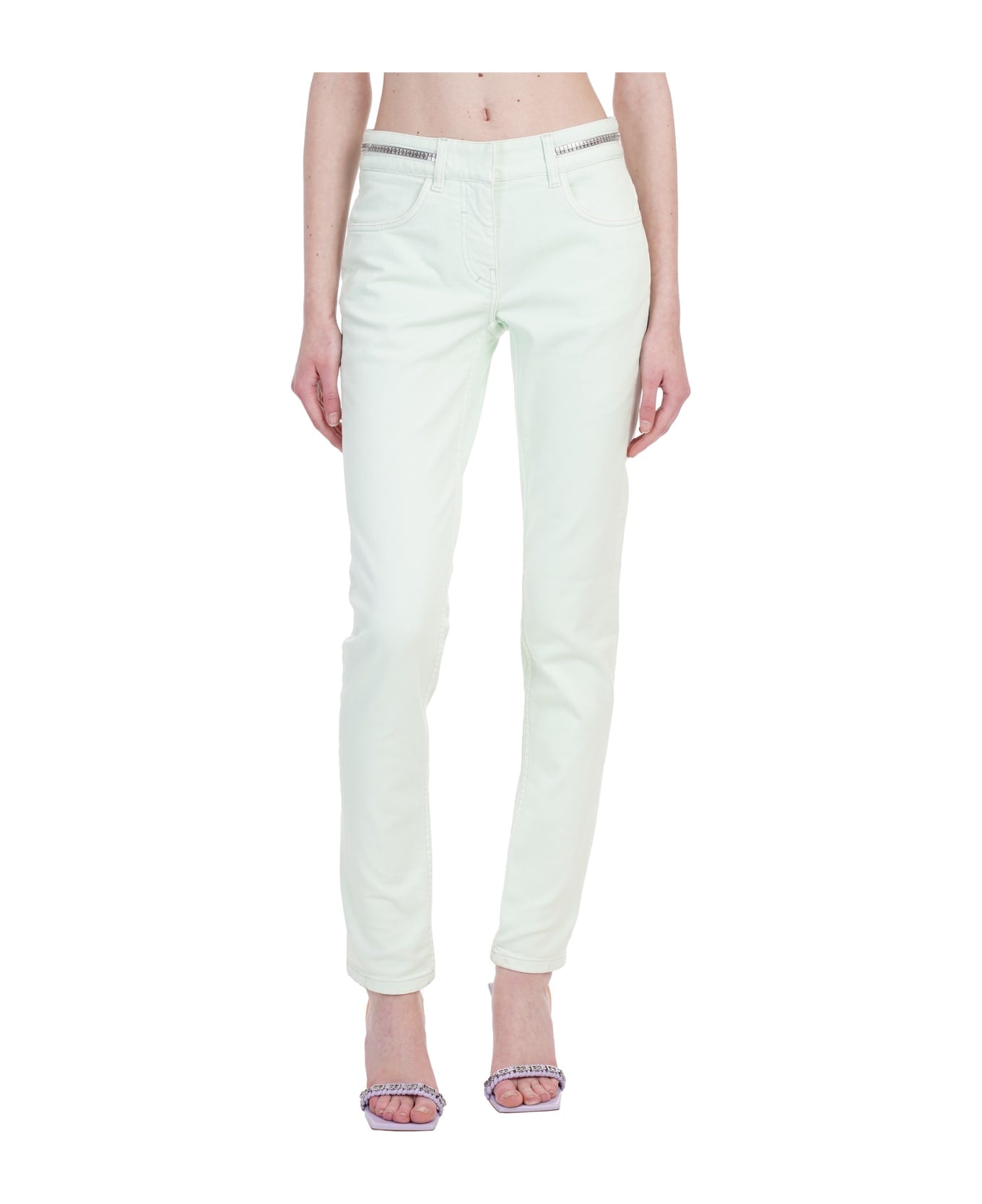 GIVENCHY WOMEN'S PISTACHIO SLIM FIT TROUSERS WITH ZIPPER